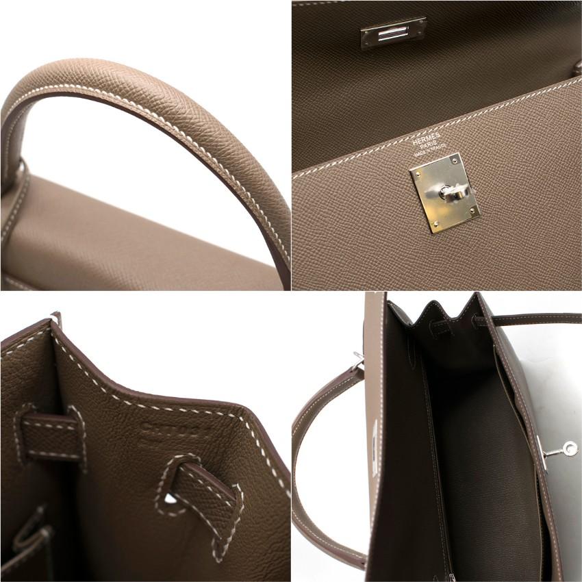 Hermes Kelly 32cm Etoupe Togo Leather Bag For Sale 4