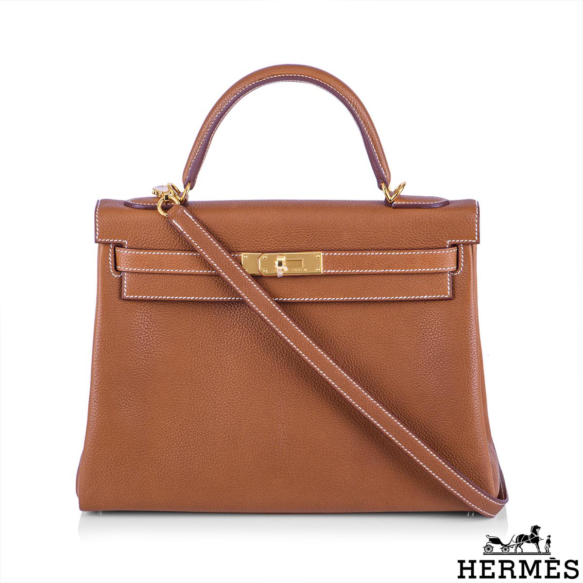 Hermés Kelly 32cm Fauve Barenia Faubourg GHW Handbag 1