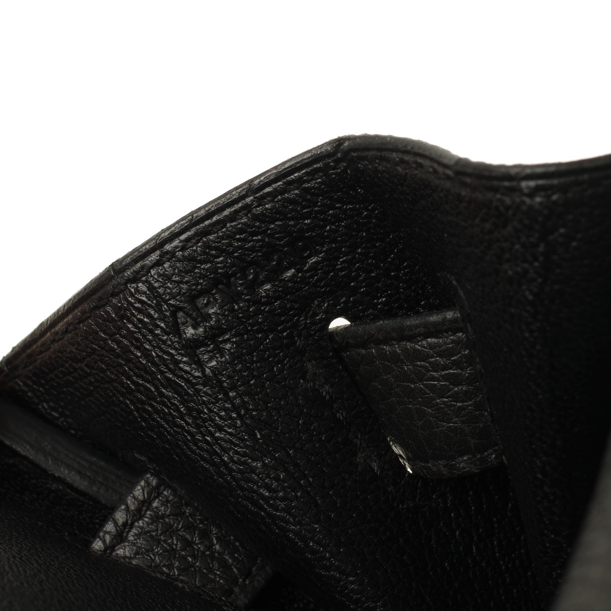 Hermès Kelly 32cm handbag with strap in black togo leather, silver hardware! 1