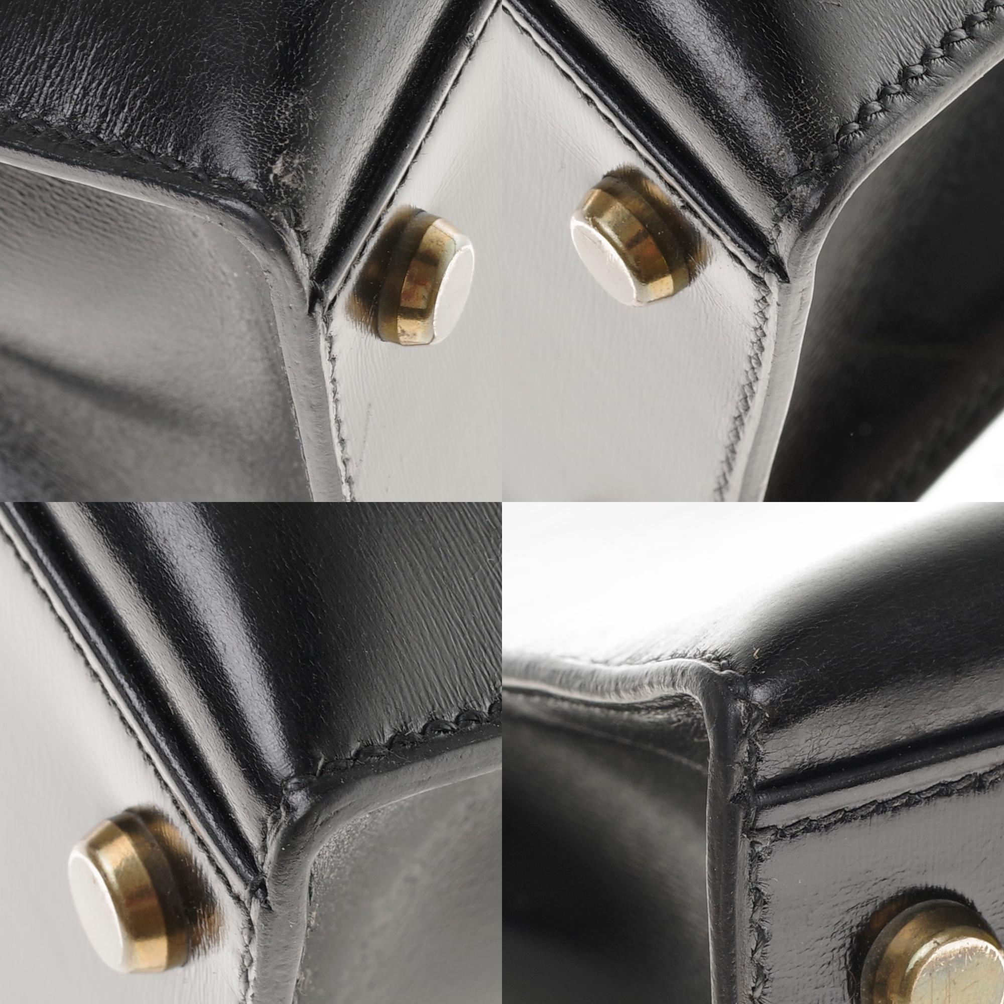Hermès Kelly 32cm sellier handbag with strap in black calfskin, gold hardware! 5