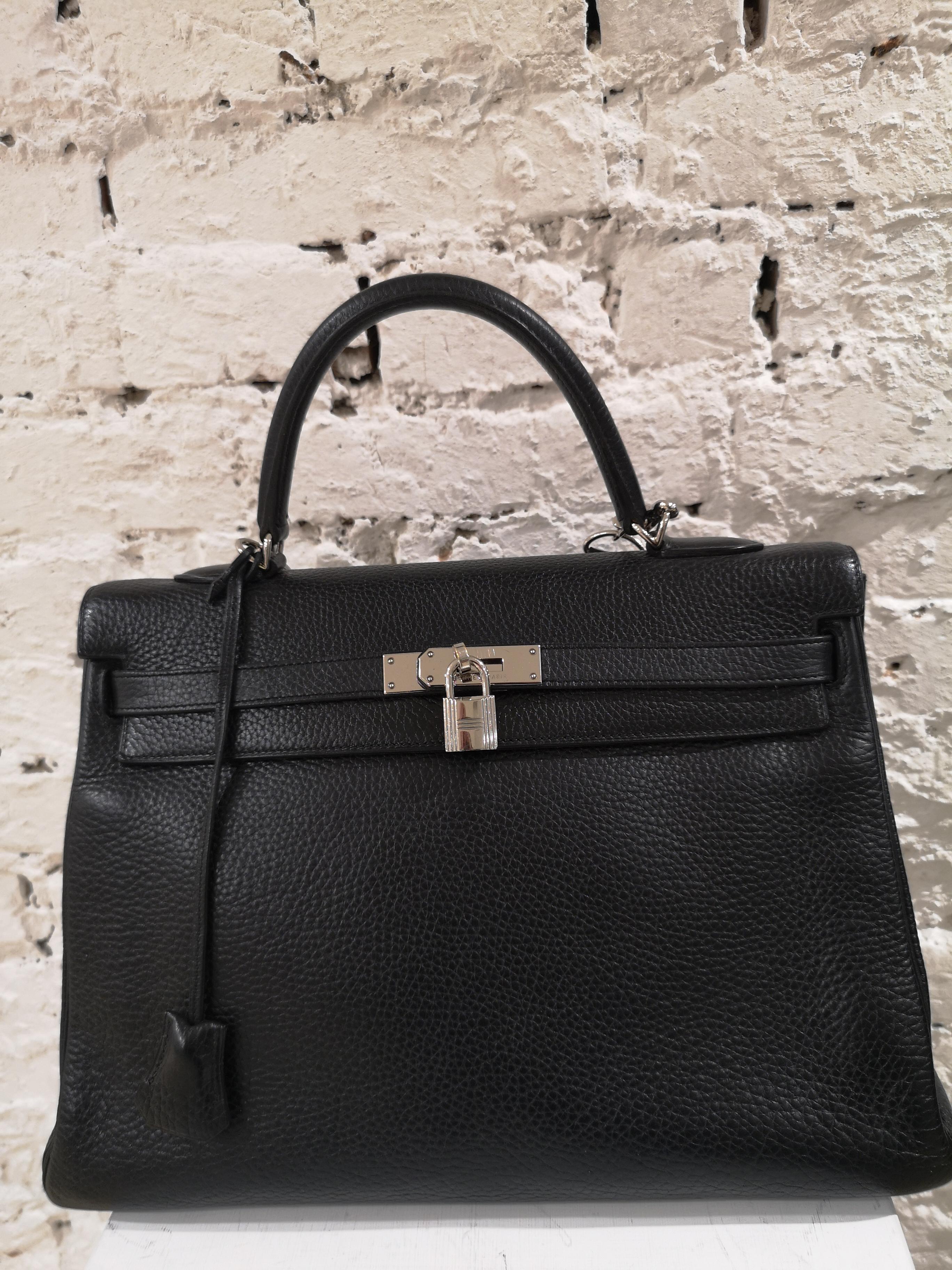 Hermès Kelly 35 black leather In Excellent Condition In Capri, IT