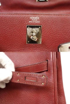 Hermès Kelly 35 227556 Rouge Ash Clemence Leather Satchel