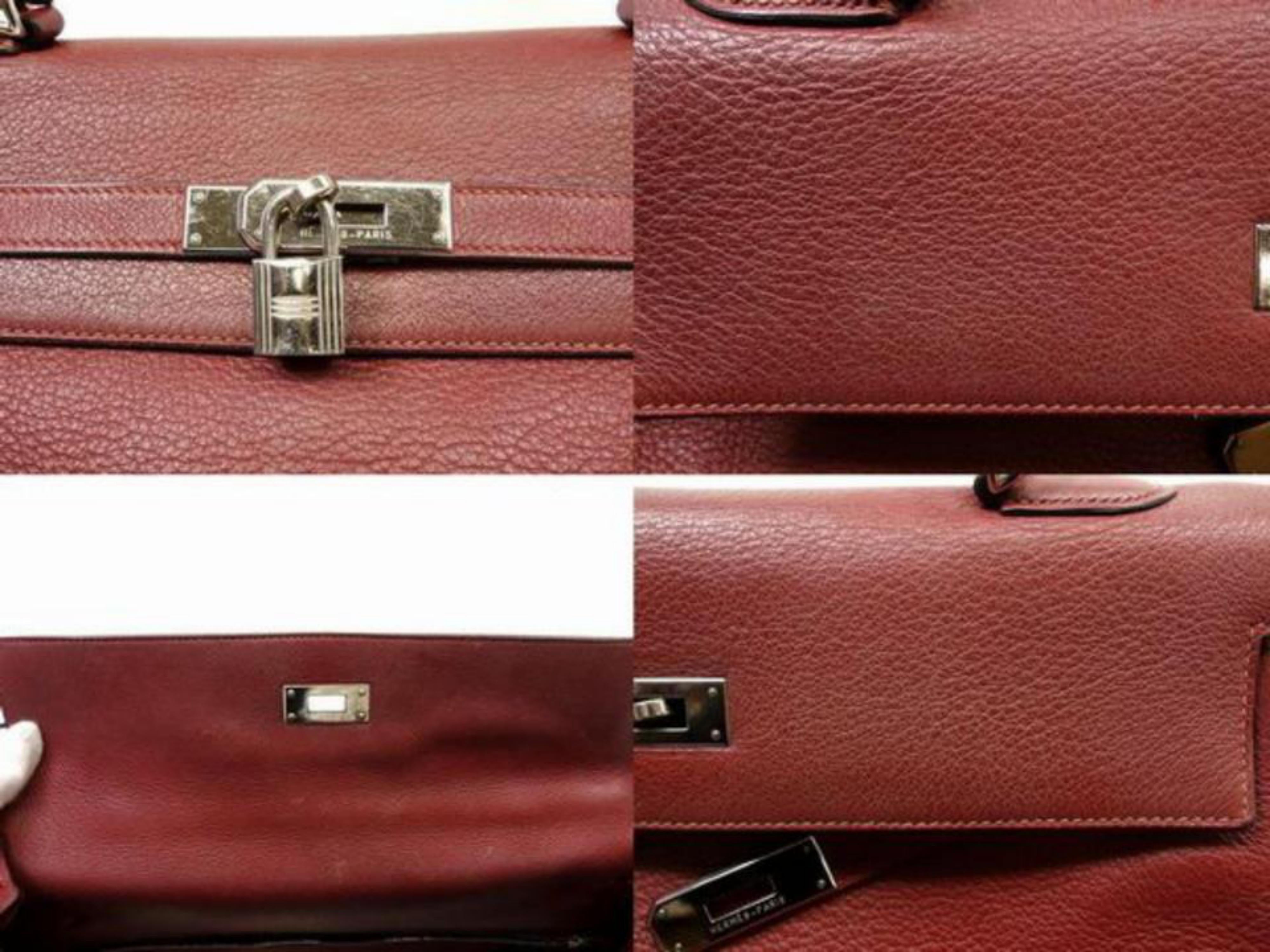 Hermès Kelly 35 227556 Rouge Ash Clemence Leather Satchel In Excellent Condition For Sale In Forest Hills, NY