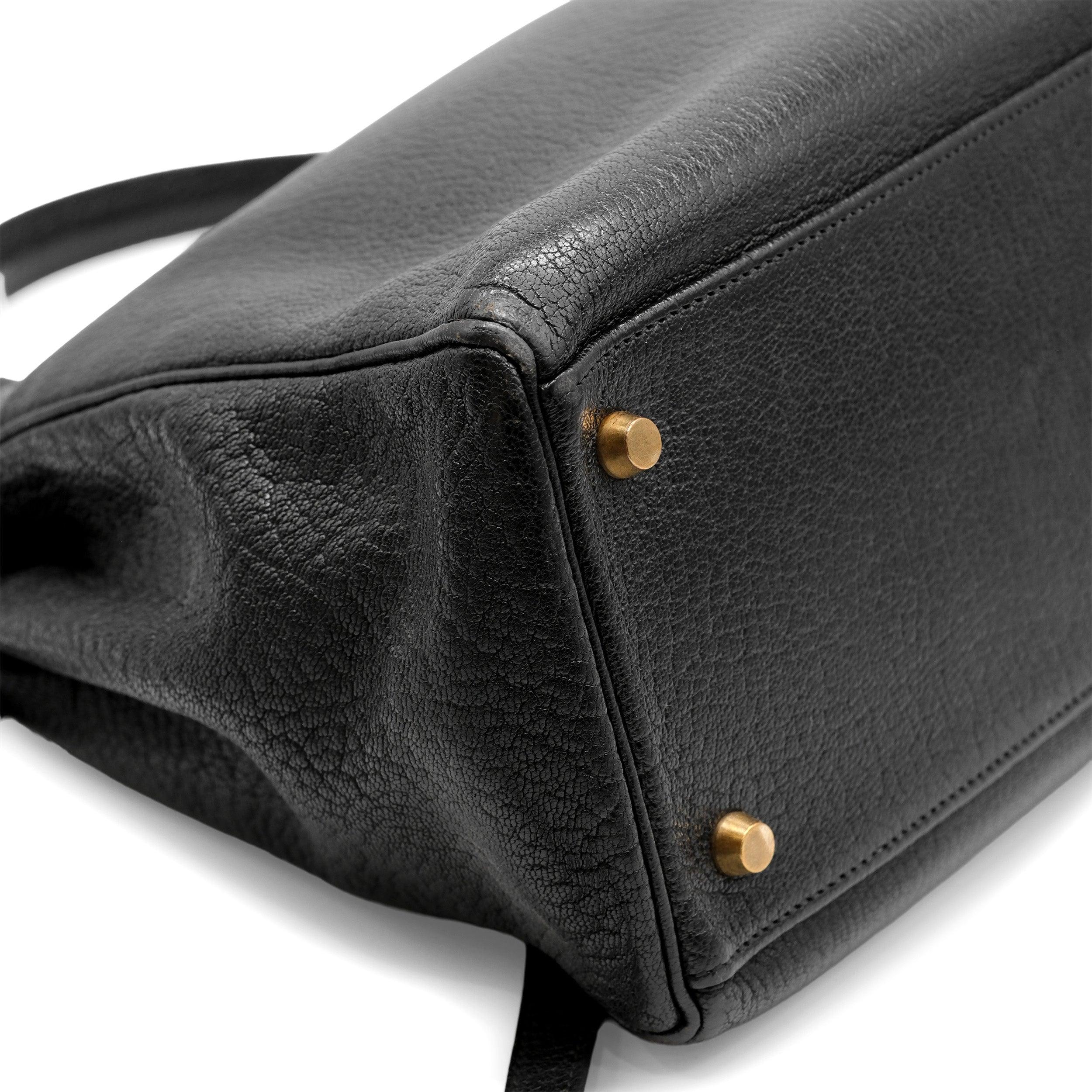 Women's Hermès Kelly 35 Black Leather Bag - '00s
