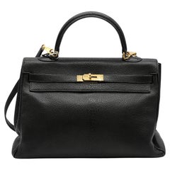 Hermès Kelly 35 Black Leather Bag - '00s