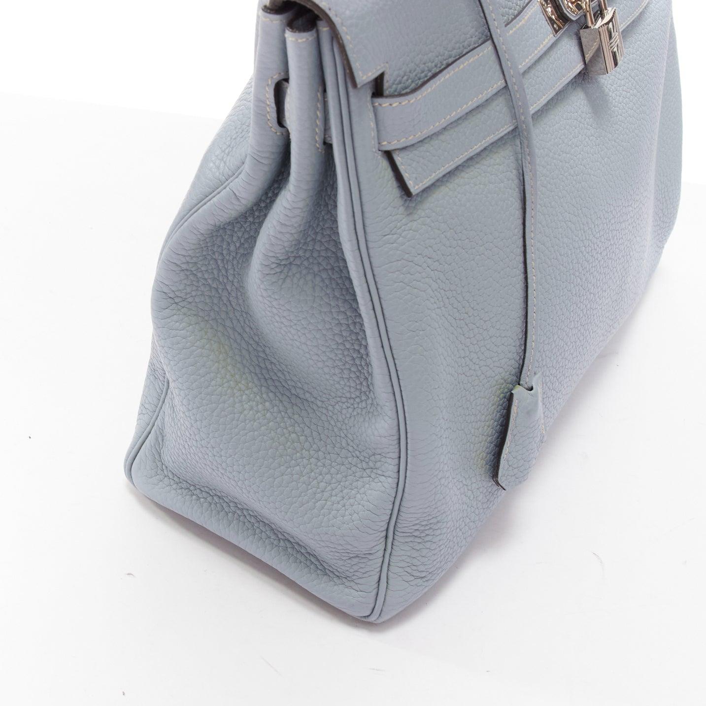 Hermès Kelly 35 Bleu Gacier Clemence sports canvas strap satchel bag For Sale 4