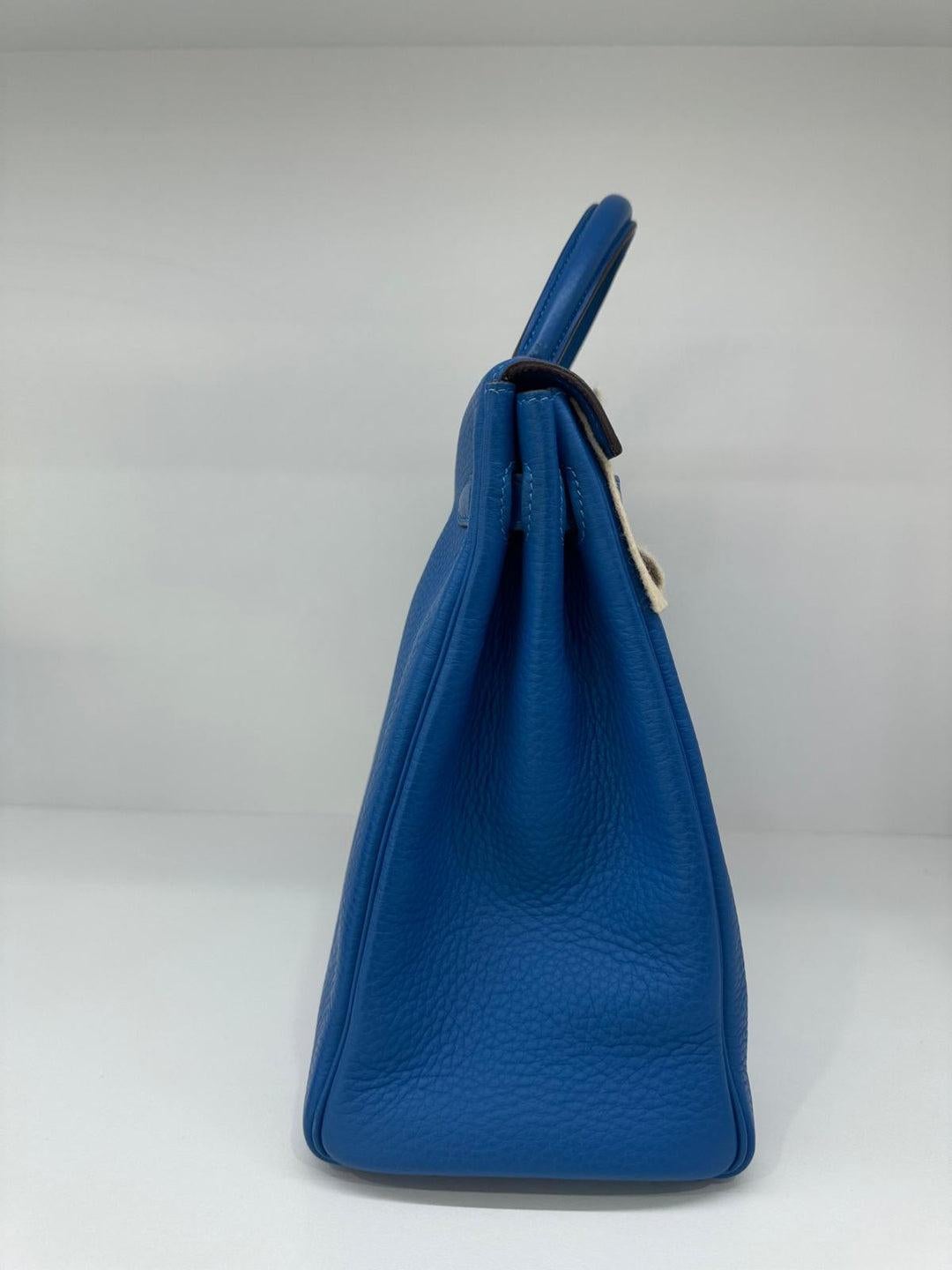 Hermes Kelly 35 Blue Mykonos PHW 6