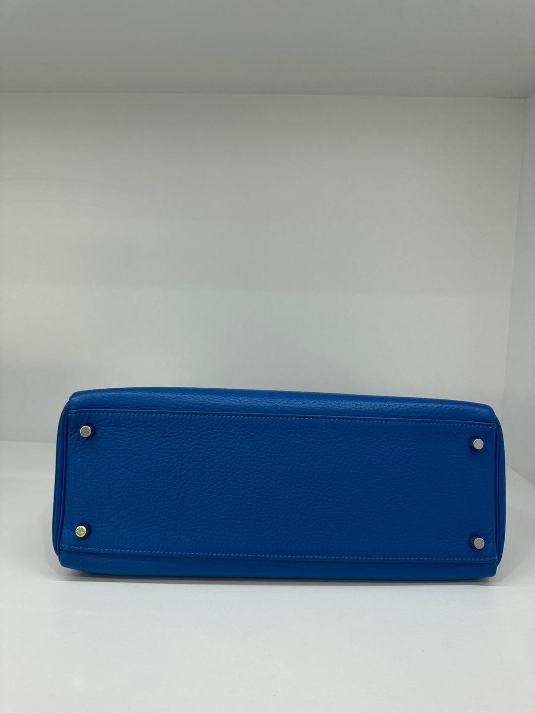 Women's or Men's Hermes Kelly 35 Blue Mykonos PHW