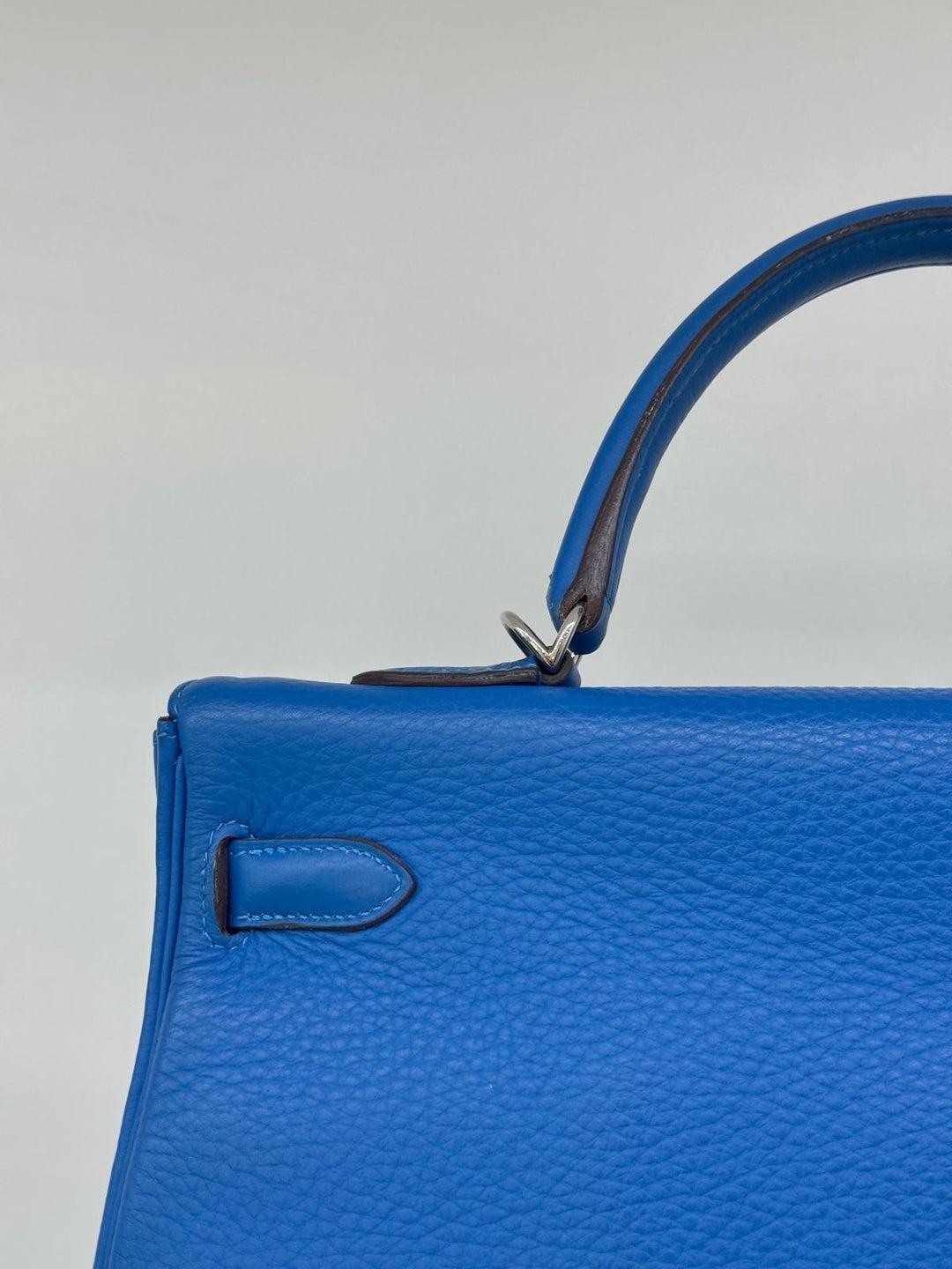 Hermes Kelly 35 Blue Mykonos PHW 2