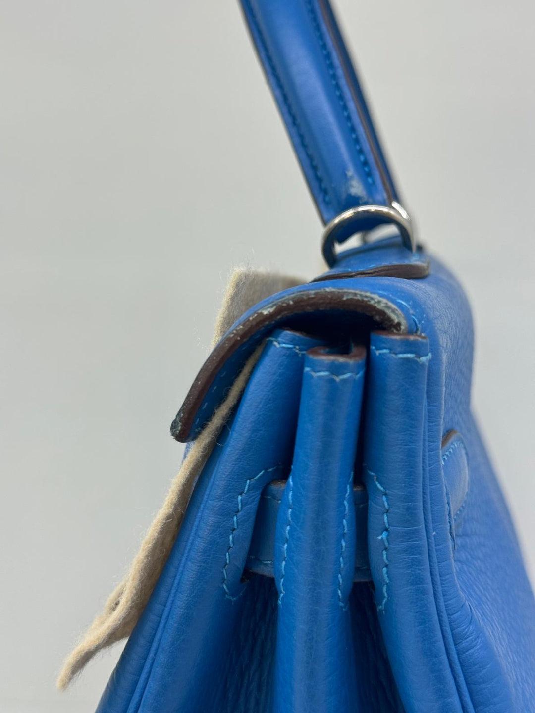Hermes Kelly 35 Blue Mykonos PHW 3