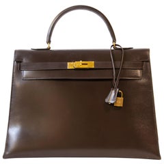 Hermès Kelly 35 Brown Boxcalf GHW