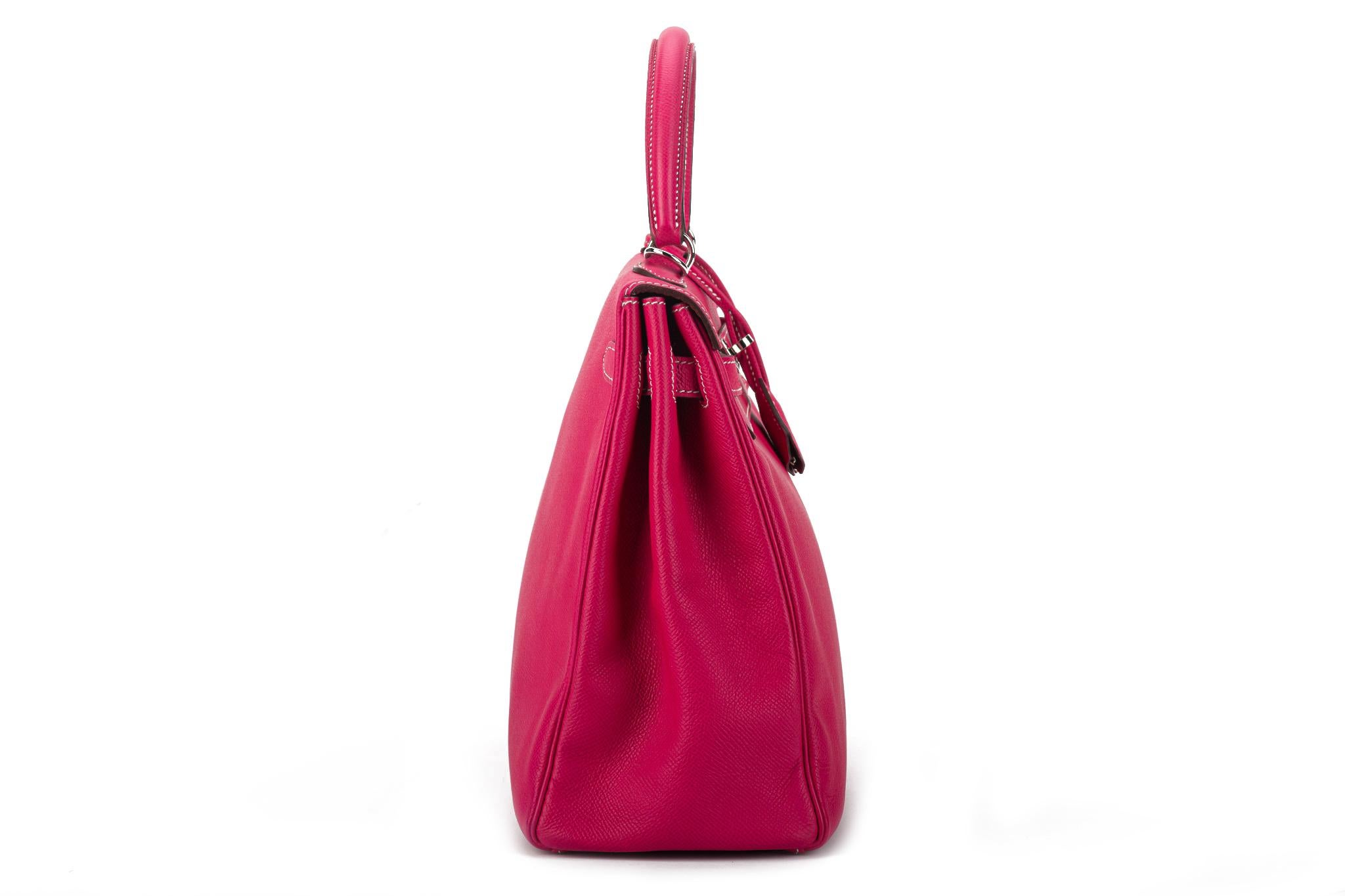 Red Hermes Kelly 35 Candy Rose Tyrien Bag