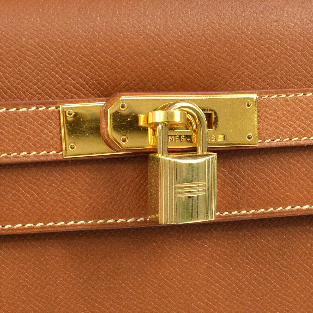 Hermes Kelly 35 Cognac LeatherGold Top Handle Satchel Flap Tote Bag

Leather
Gold-tone hardware
Leather lining
Turn-lock closure
Made in France
Handle drop 4