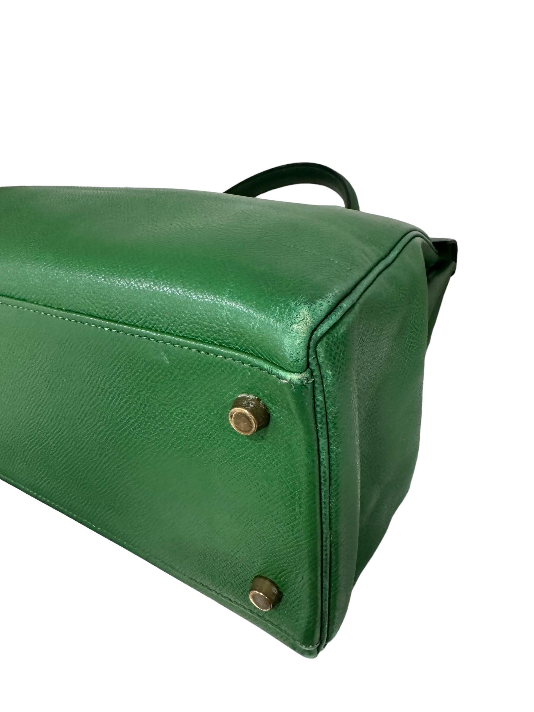 Hermès Kelly 35 Epsom Leather Vert Bengale Top Handle Bag 2