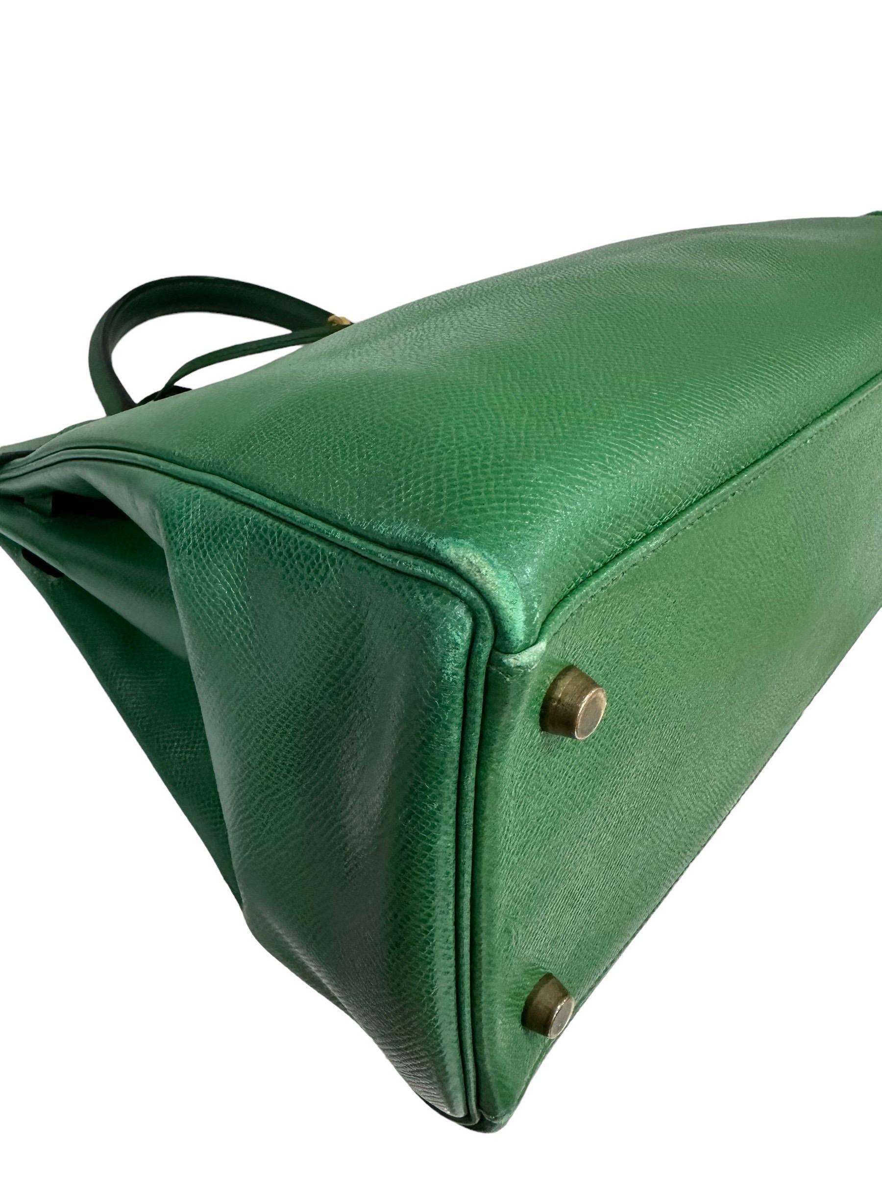 Hermès Kelly 35 Epsom Leather Vert Bengale Top Handle Bag 3