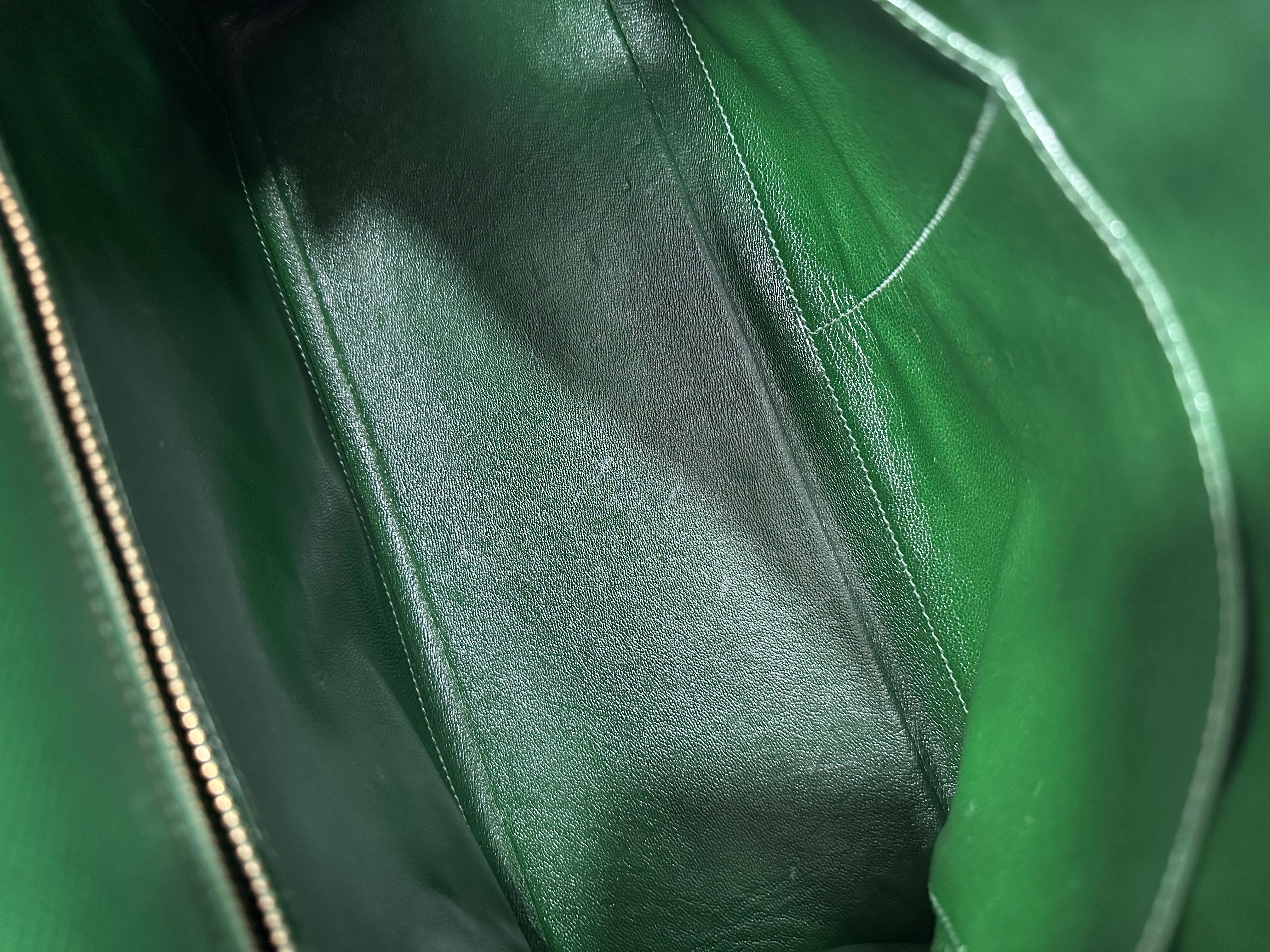 Hermès Kelly 35 Epsom Leather Vert Bengale Top Handle Bag 10