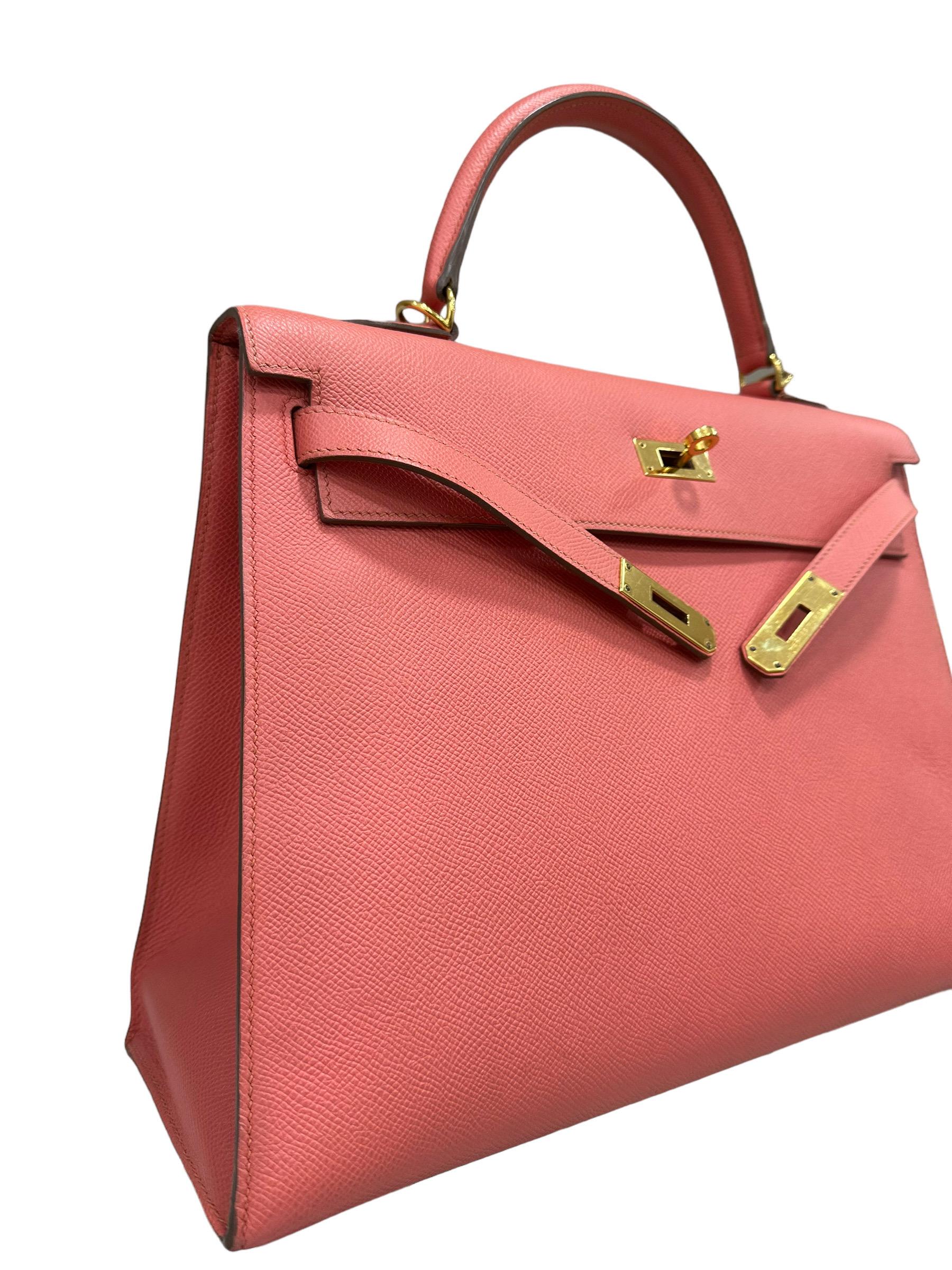 Hermès Kelly 35 Epsom Rose Jaipur Top Handle Bag 1