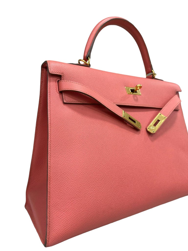 Hermès Kelly 35 Epsom Rose Jaipur Top Handle Bag