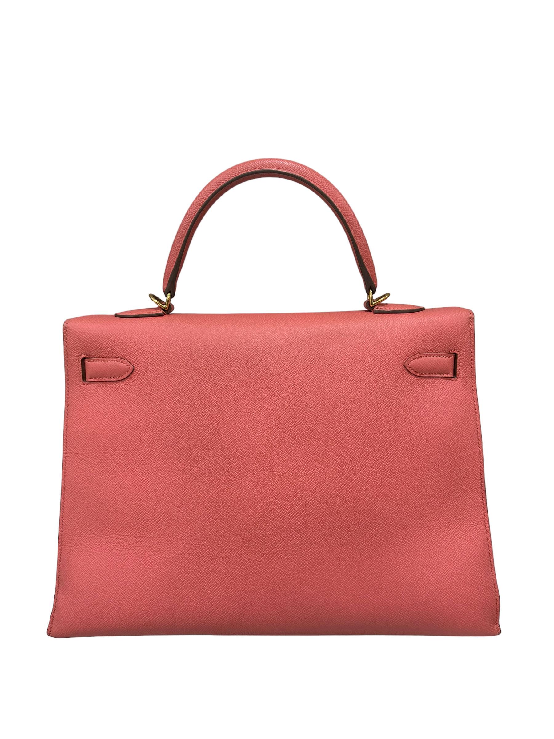 Hermès Kelly 35 Epsom Rose Jaipur Top Handle Bag 2