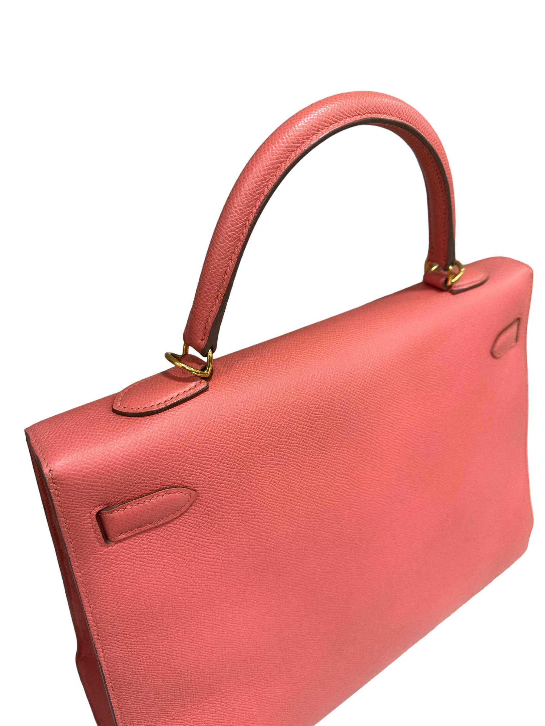 Hermès Kelly 35 Epsom Rose Jaipur Top Handle Bag 4
