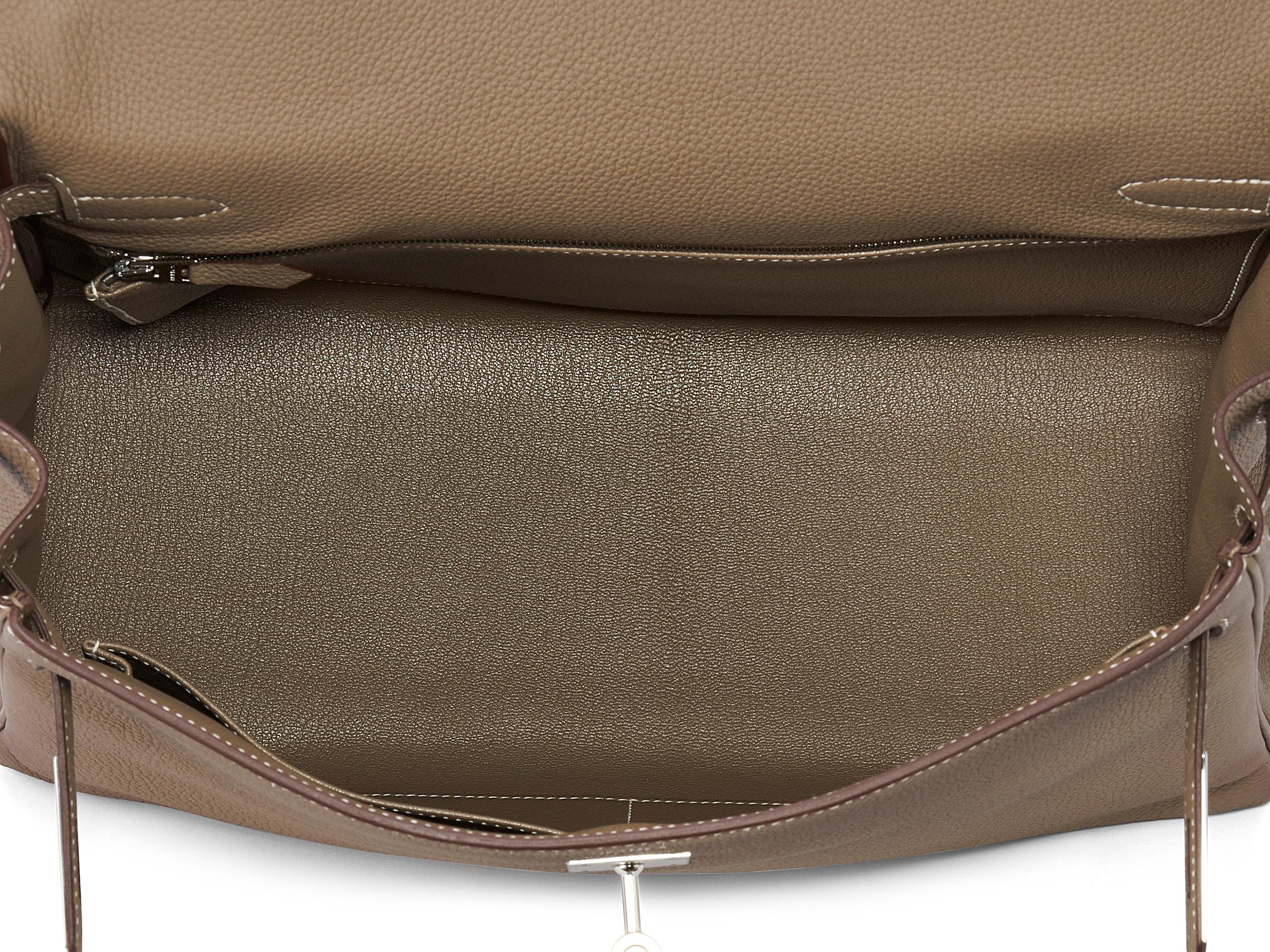 Hermès Kelly 35 Etoupe Togo Hardware Paladio en venta 2