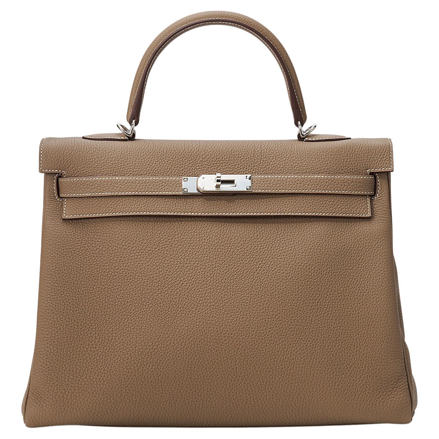 Hermès Kelly 35 Etoupe Togo Palladium Hardware