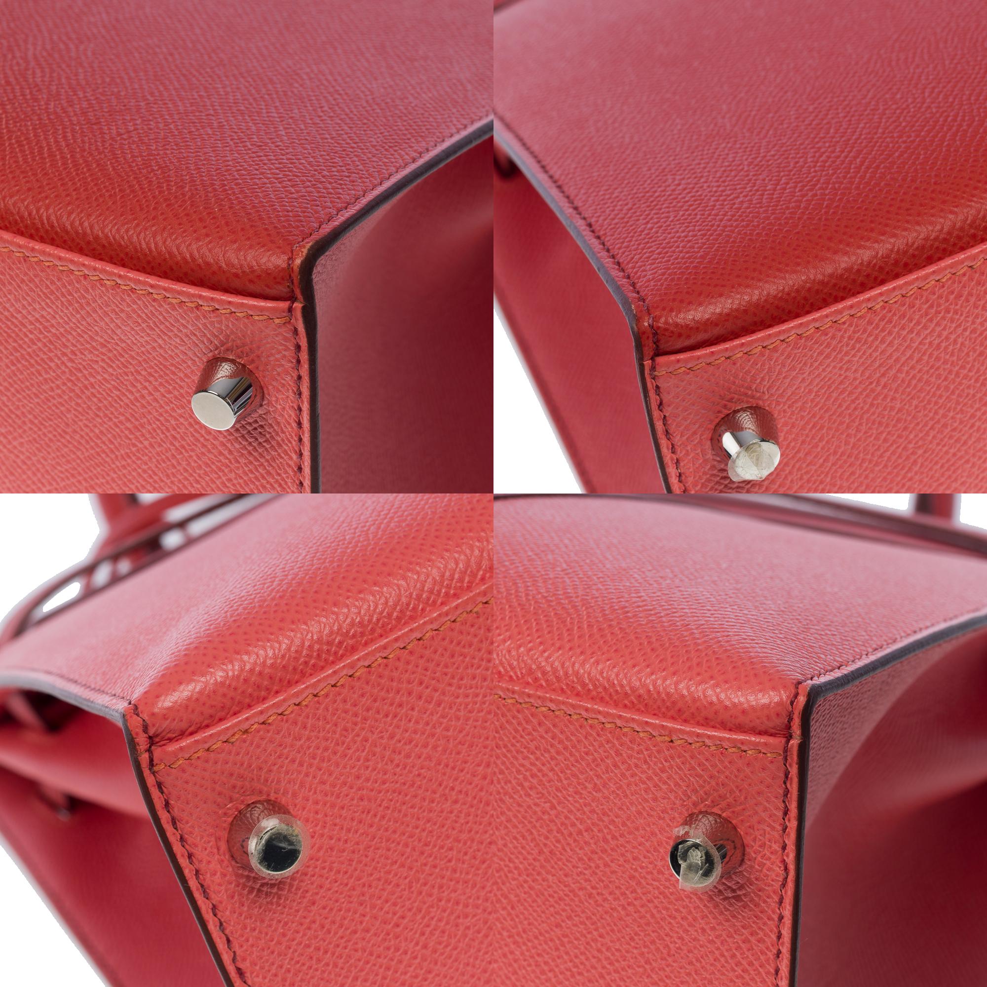 Hermès Kelly 35 Flag strap in Pink corail / Flamingo epsom leather, PHW 7