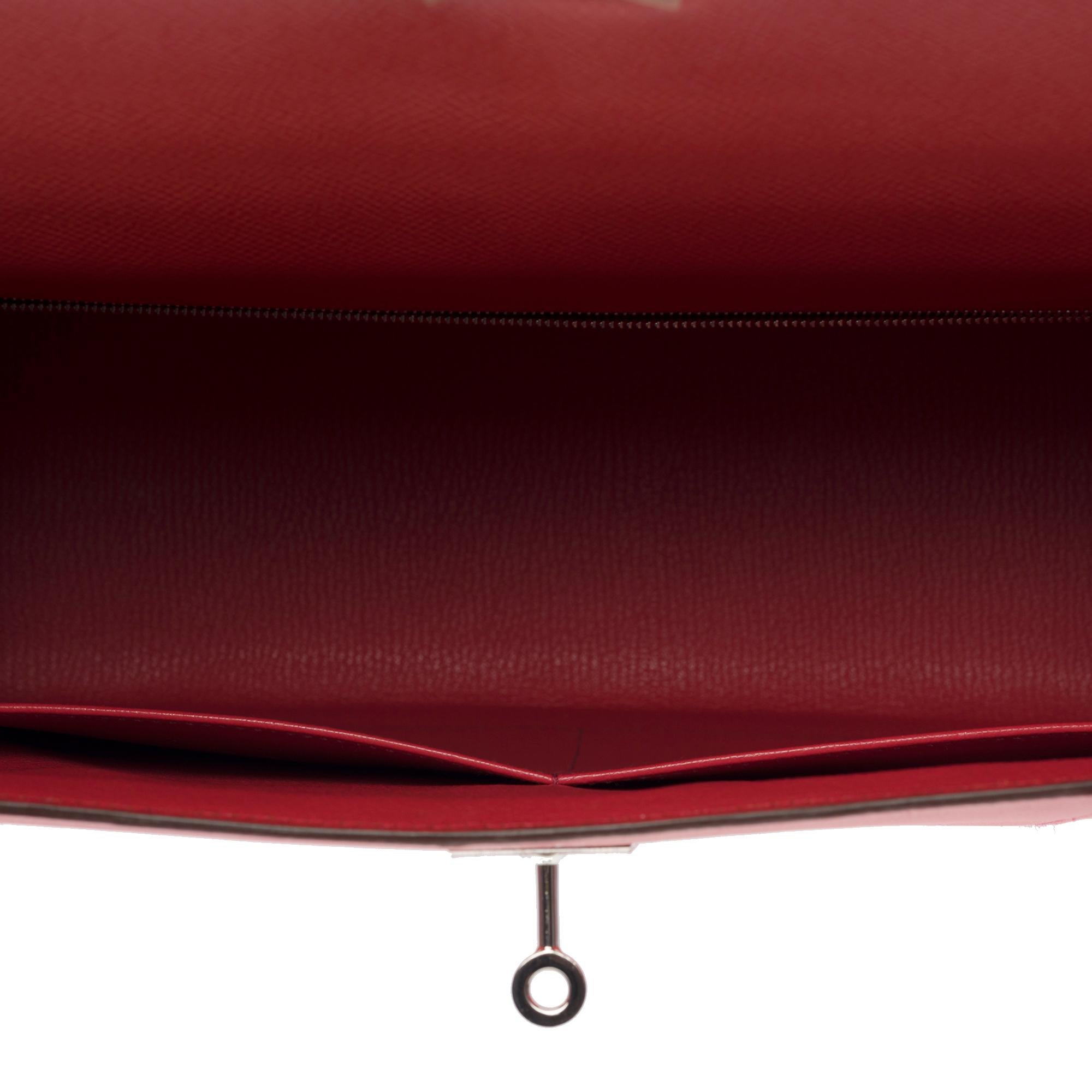Hermès Kelly 35 Flag strap in Pink corail / Flamingo epsom leather, PHW 4