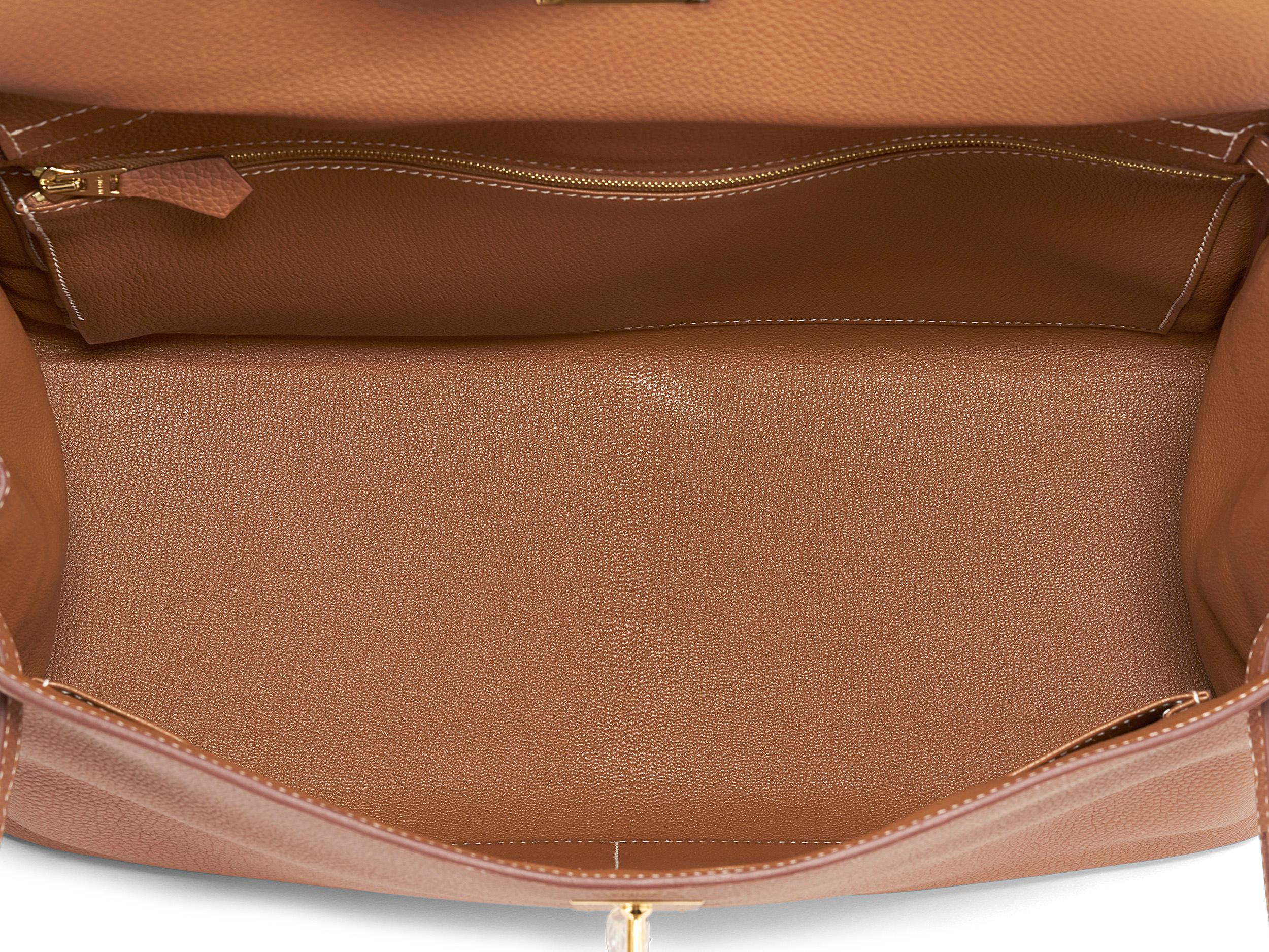 Hermès Kelly 35 Gold Togo Gold Hardware im Angebot 1