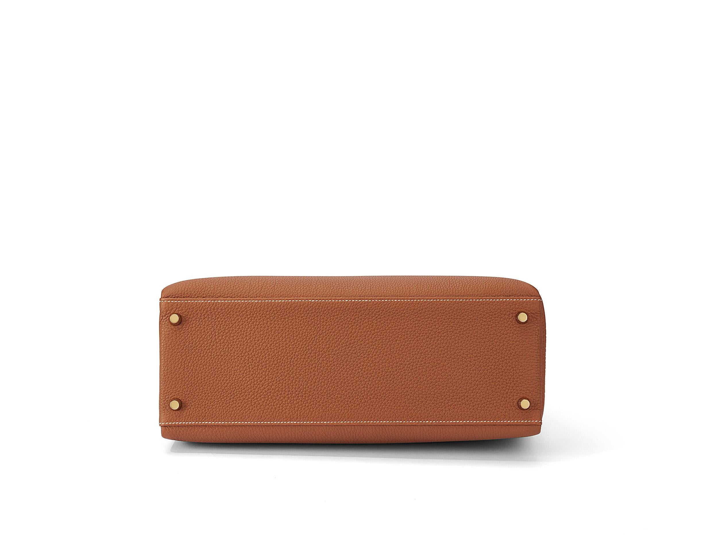 Hermès Kelly 35 Gold Togo Gold Hardware im Angebot 2