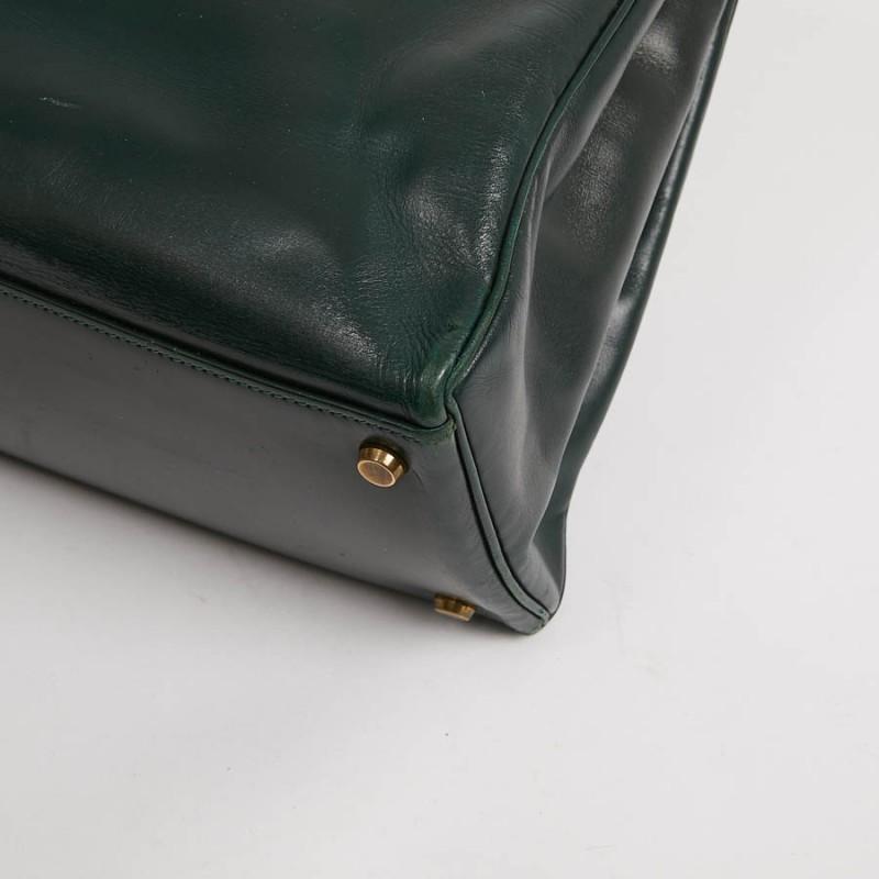 HERMES Kelly 35 Green Box Leather 2