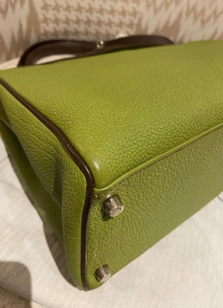 Brown Hermes Kelly 35 Green For Sale