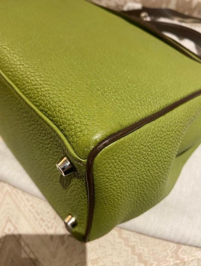 Hermes Kelly 35 Green In Excellent Condition For Sale In Dover, DE