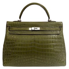 Hermès Kelly 35 Green Niloticus PHW