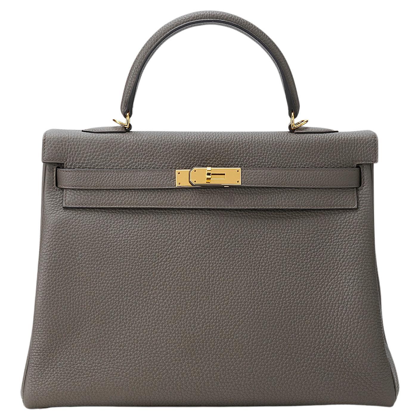 Hermès Kelly 35 Gris Etain Togo Gold Hardware