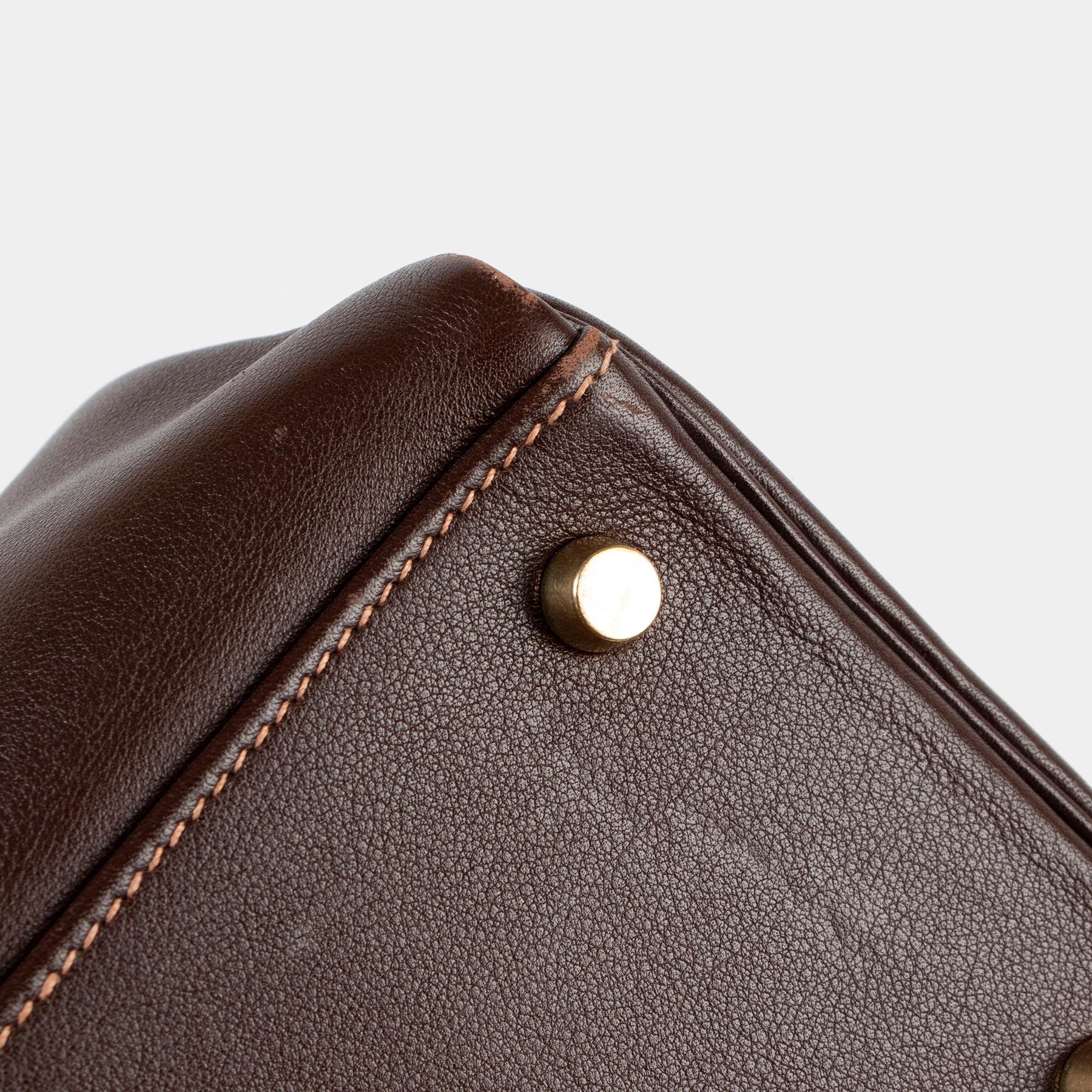 Hermès Kelly 35 Gulliver Leder Havane GHW im Angebot 2
