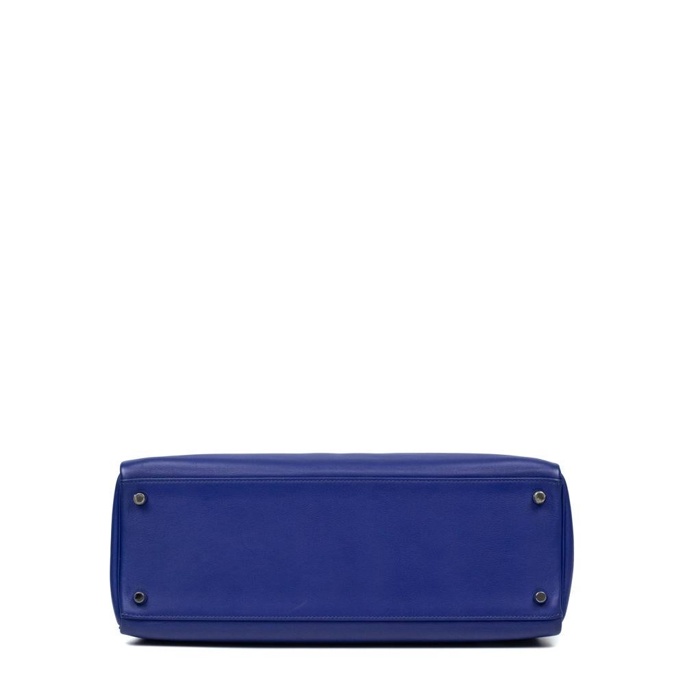HERMÈS, Kelly 35 in blue leather at 1stDibs