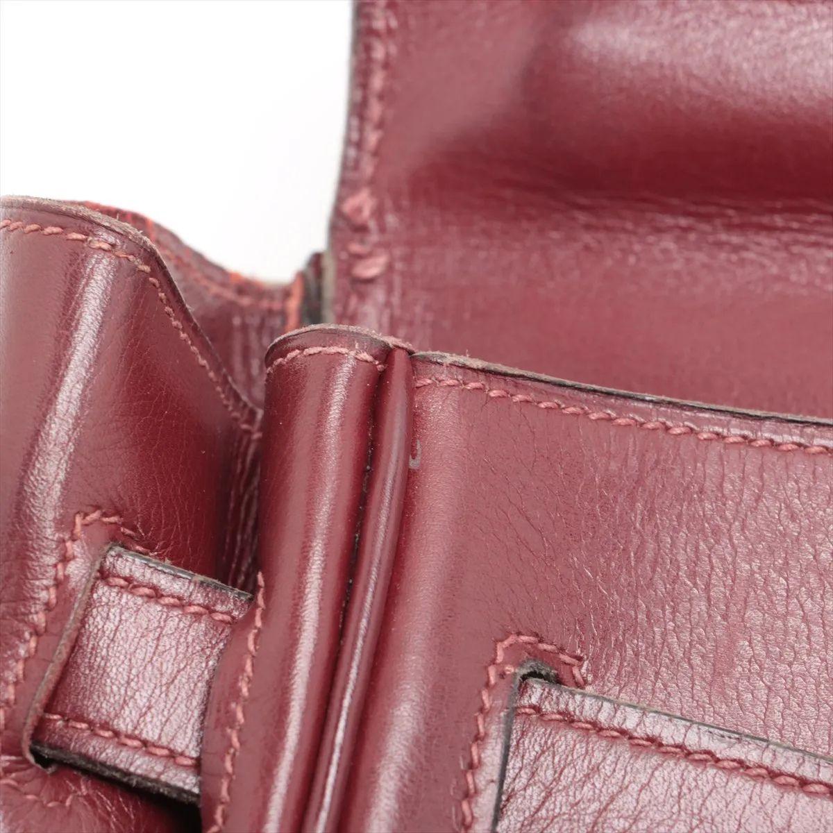 Hermes Kelly 35 Le Tournay Leather Handbag Rouge H For Sale 6