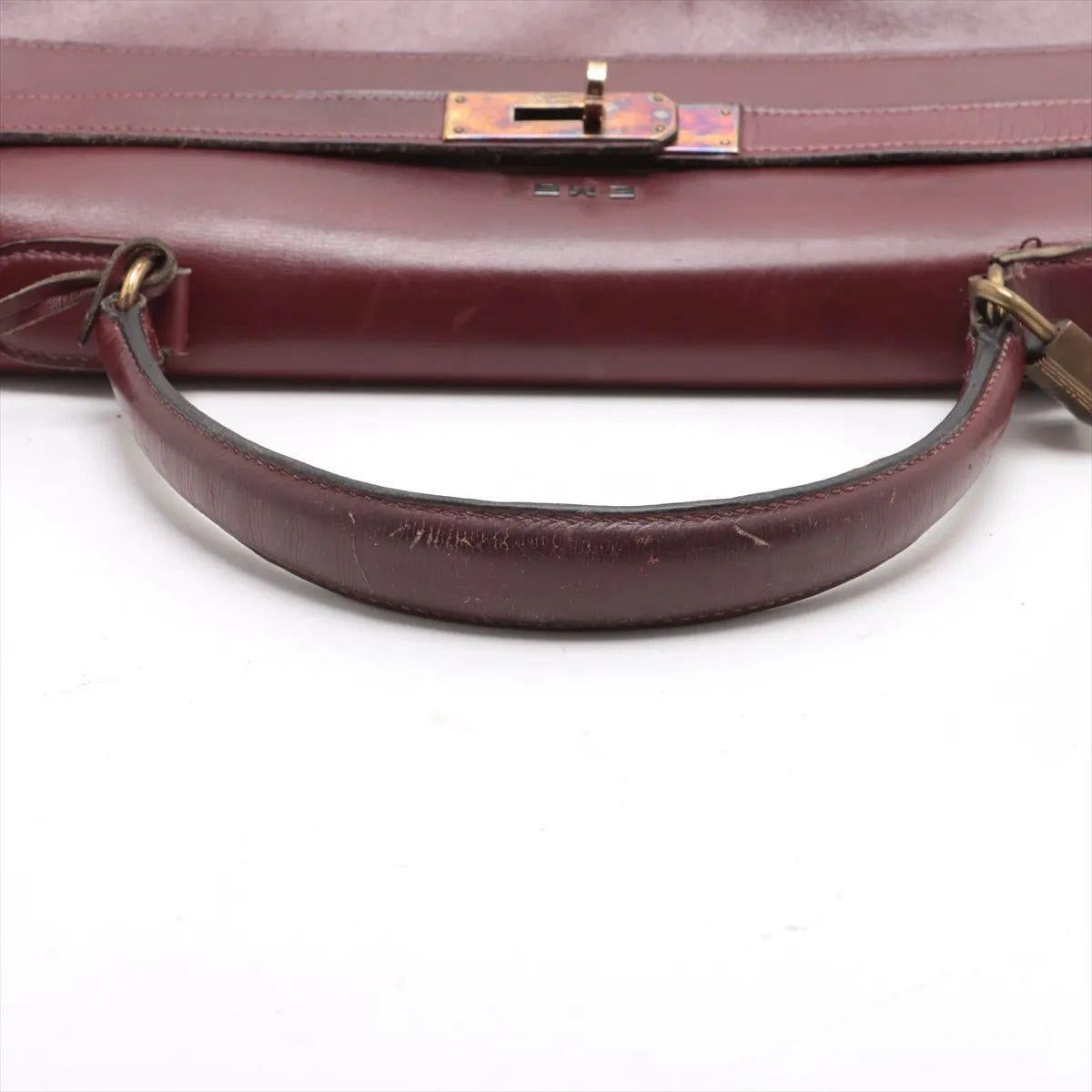 Hermes Kelly 35 Le Tournay Leather Handbag Rouge H For Sale 1