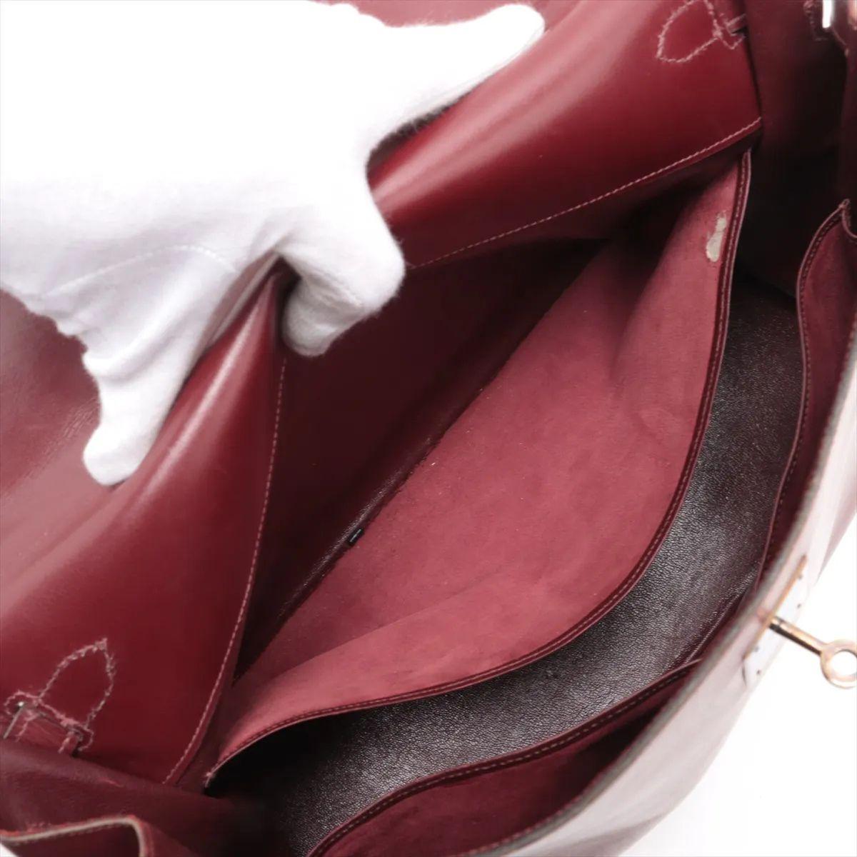 Hermes Kelly 35 Le Tournay Leather Handbag Rouge H For Sale 4