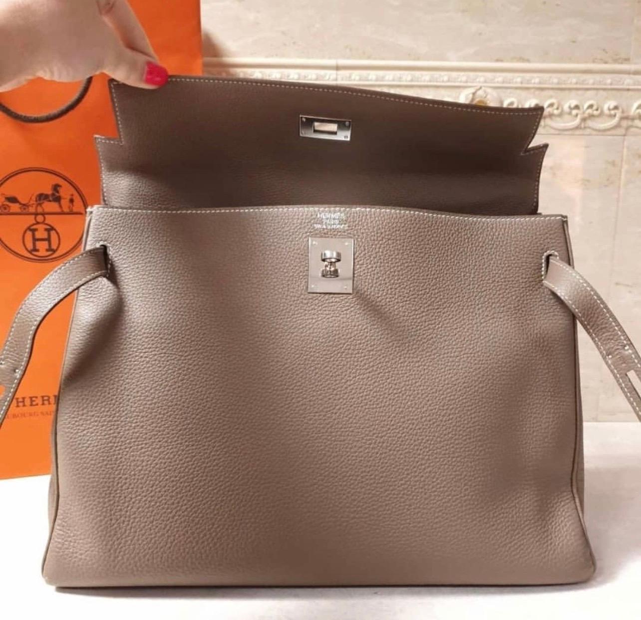 Hermes Kelly 35 Leather Handbag. 4