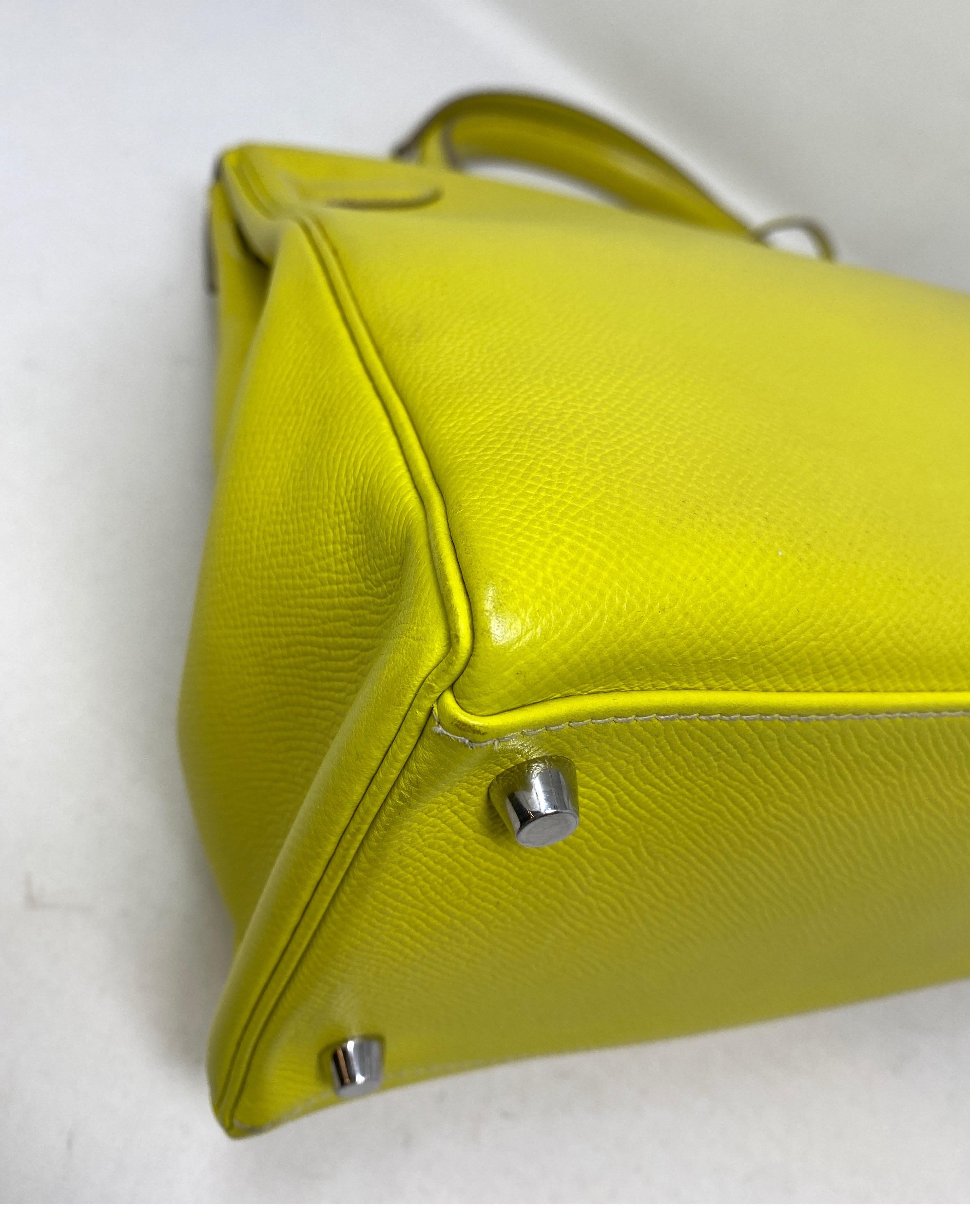Women's or Men's Hermès Kelly 35 Lime/Gris Perle Candy Epsom