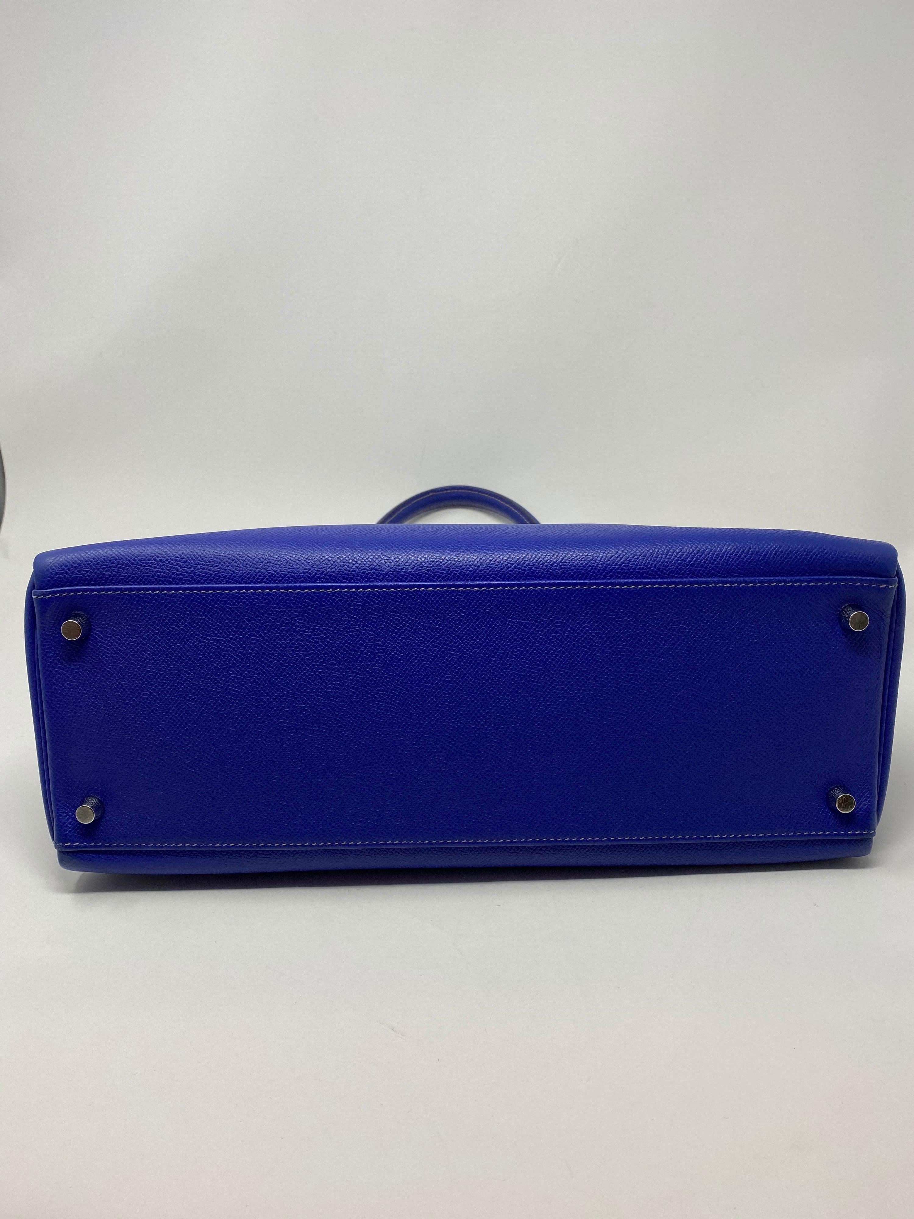 Hermes Kelly 35 Limited Candy Bleu Electrique/ Mykonos Bag 4