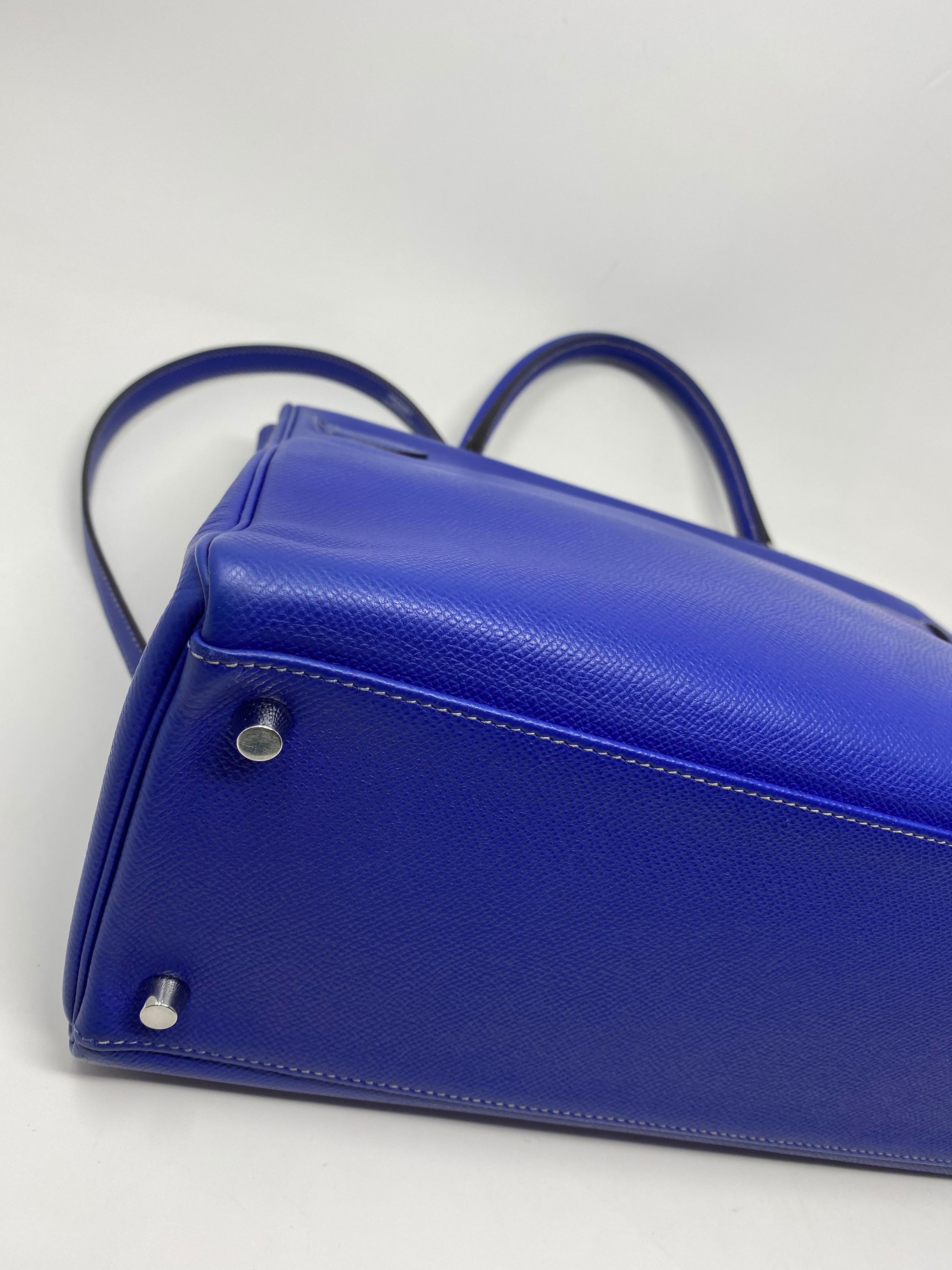 Hermes Kelly 35 Limited Candy Bleu Electrique/ Mykonos Bag 5