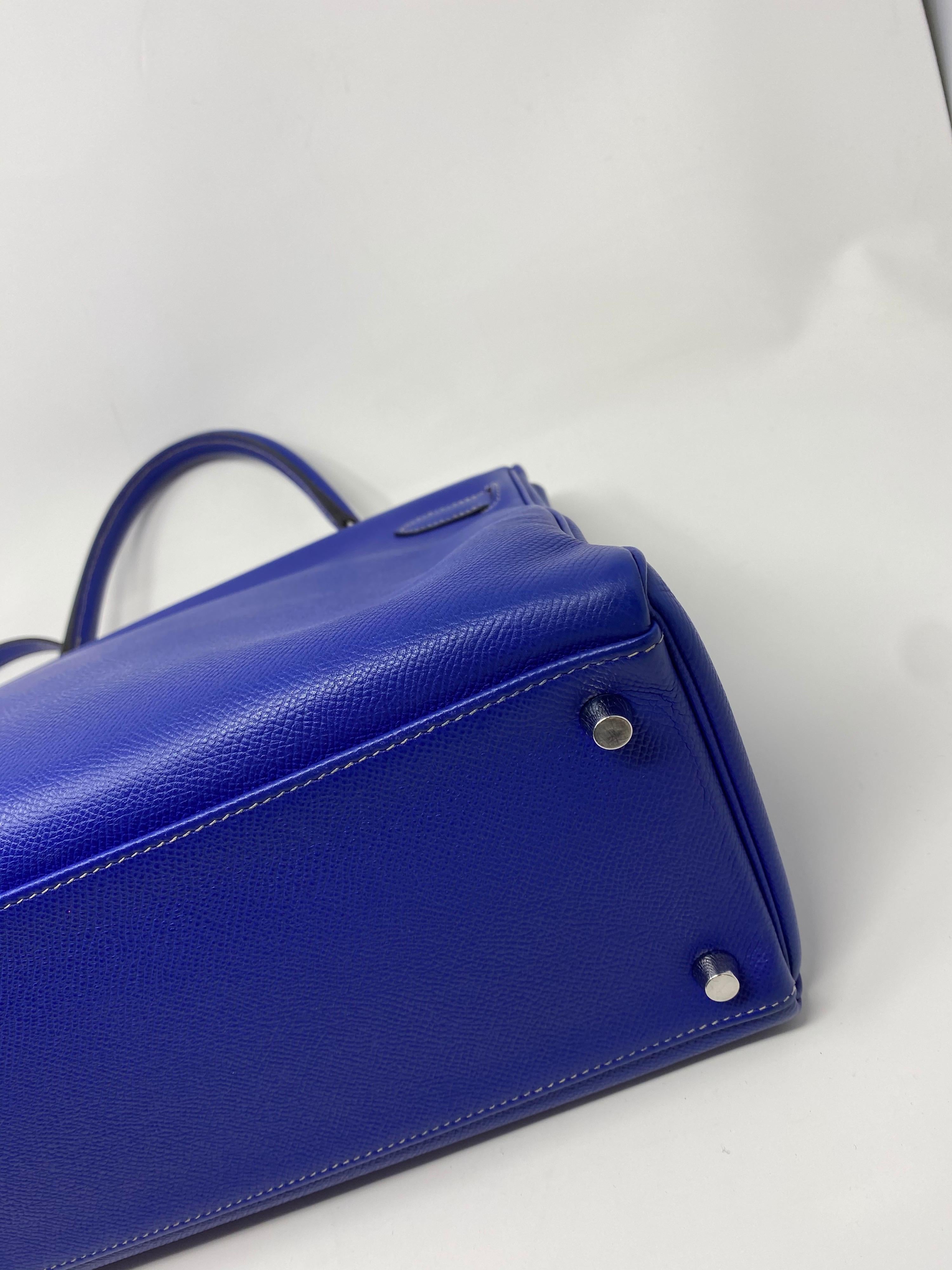 Hermes Kelly 35 Limited Candy Bleu Electrique/ Mykonos Bag 6