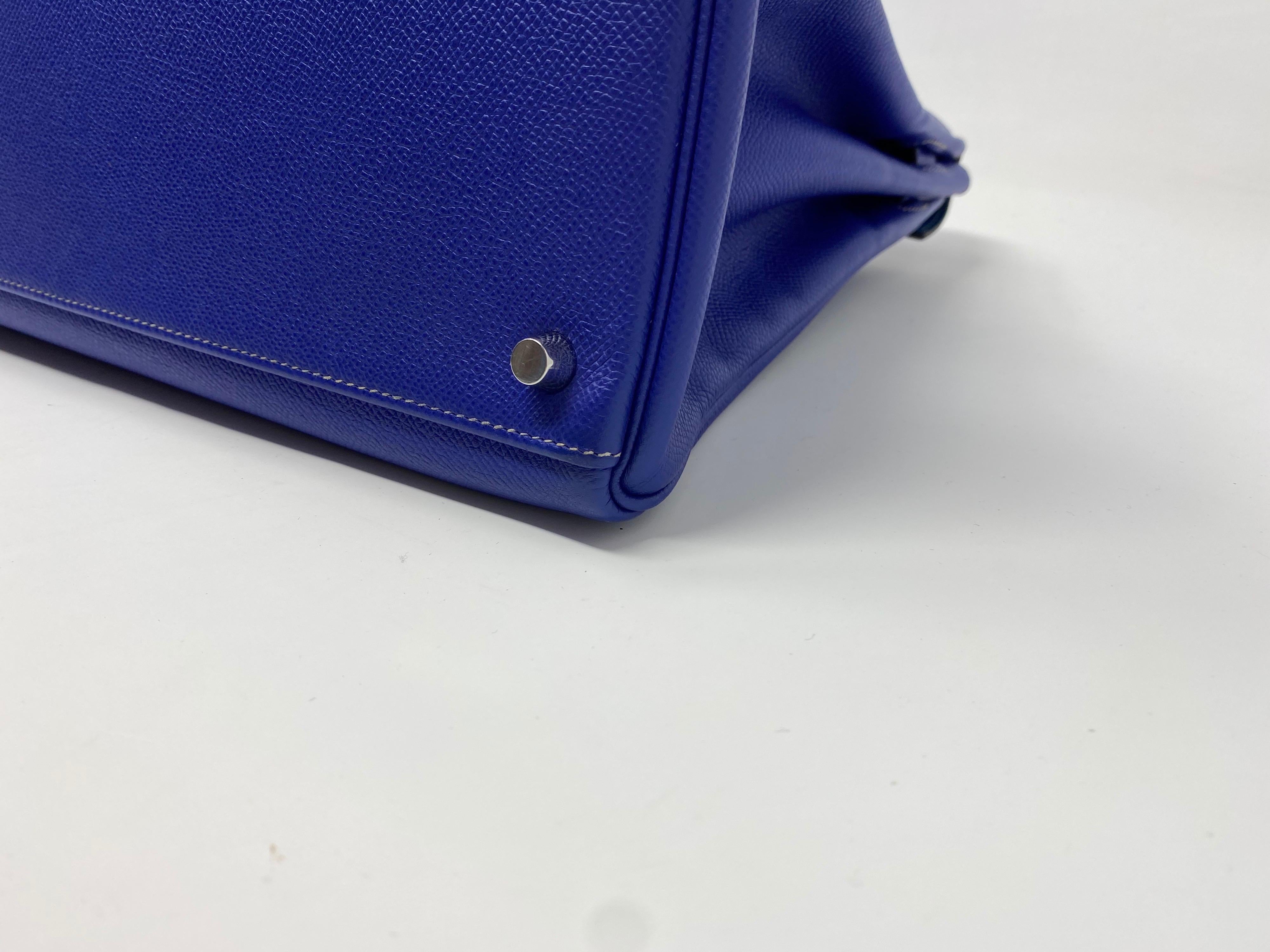 Hermes Kelly 35 Limited Candy Bleu Electrique/ Mykonos Bag 7