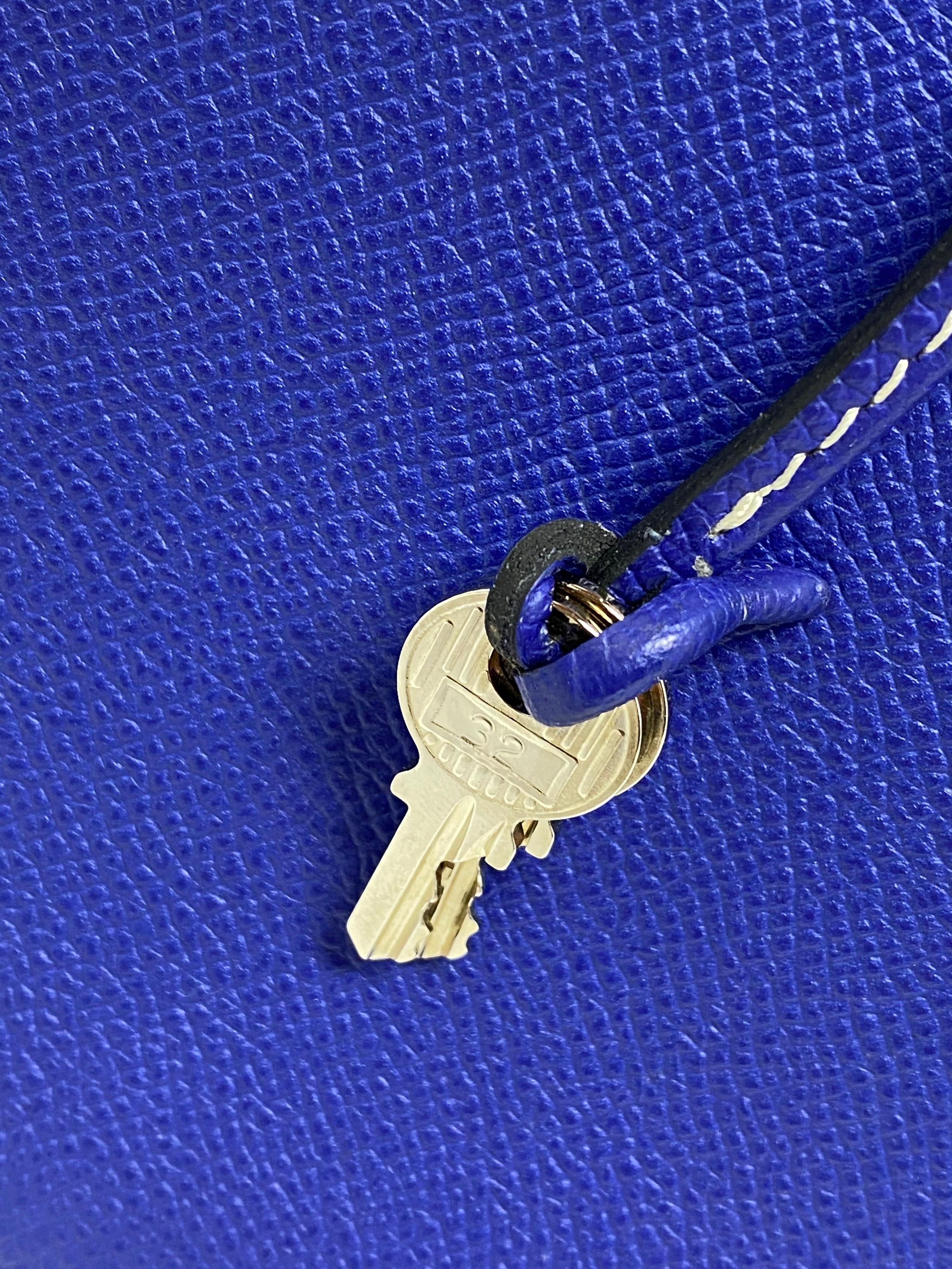 Hermes Kelly 35 Limited Candy Bleu Electrique/ Mykonos Bag 9