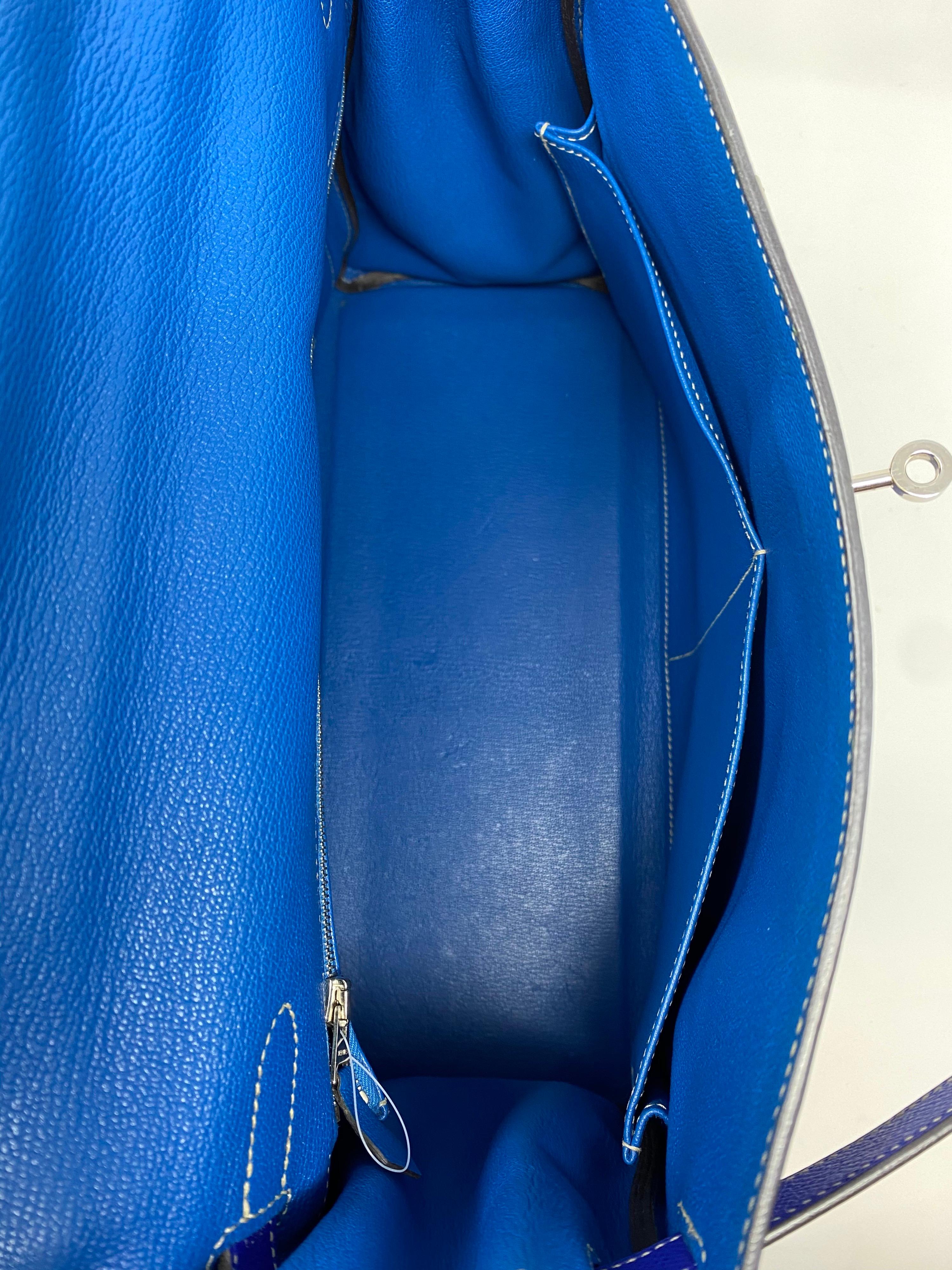 Hermes Kelly 35 Limited Candy Bleu Electrique/ Mykonos Bag 13