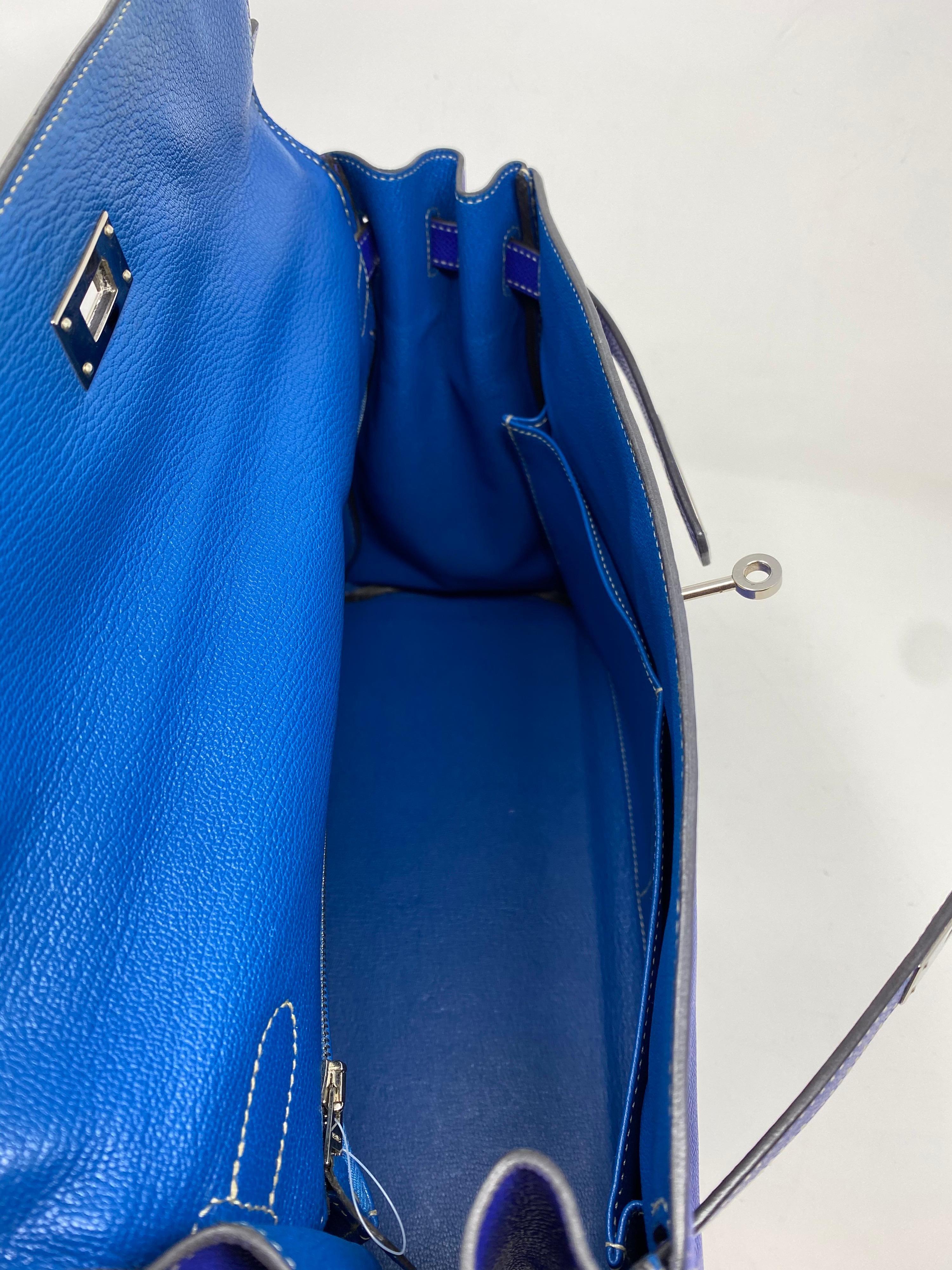 Hermes Kelly 35 Limited Candy Bleu Electrique/ Mykonos Bag 14