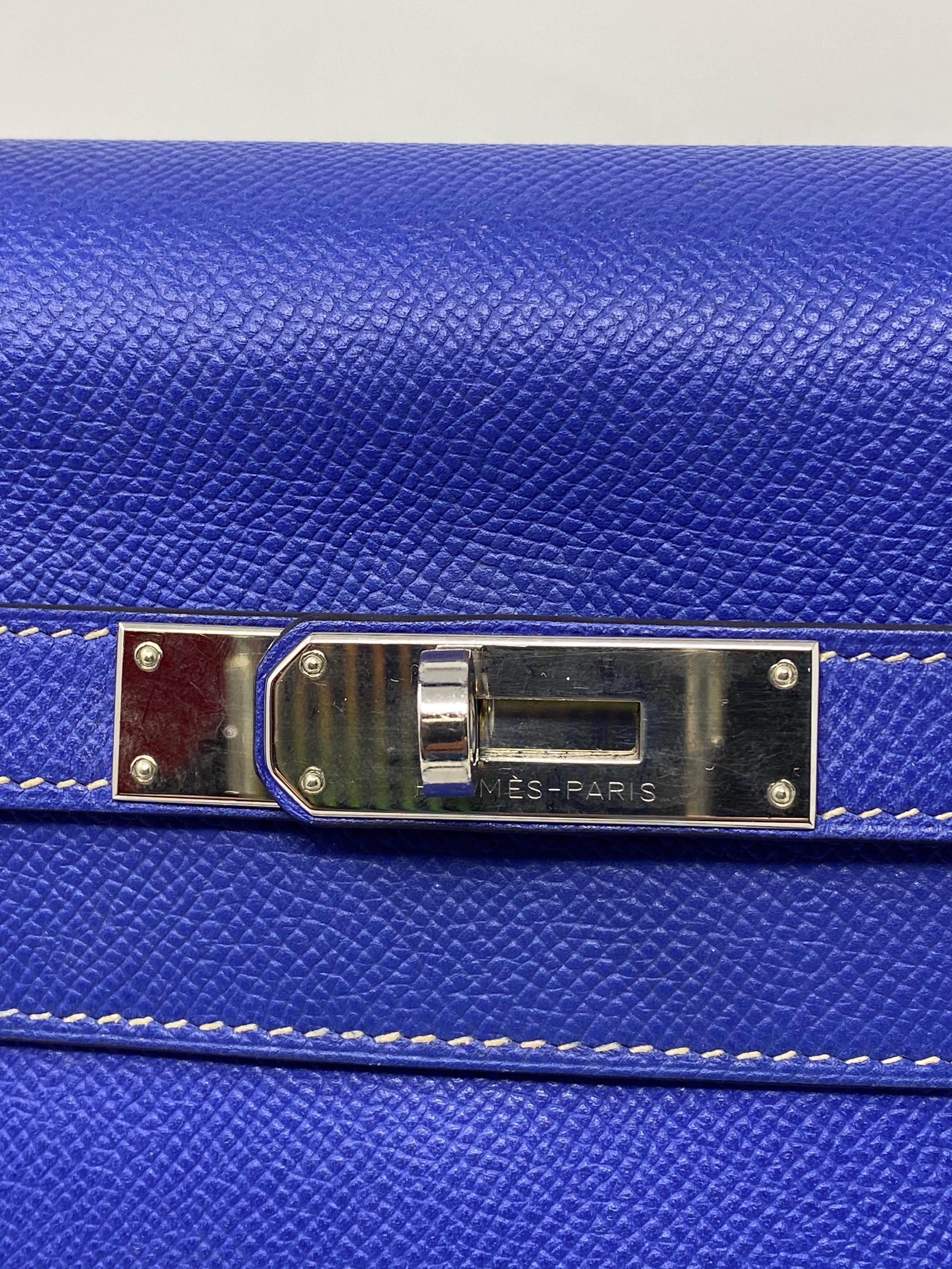 Purple Hermes Kelly 35 Limited Candy Bleu Electrique/ Mykonos Bag